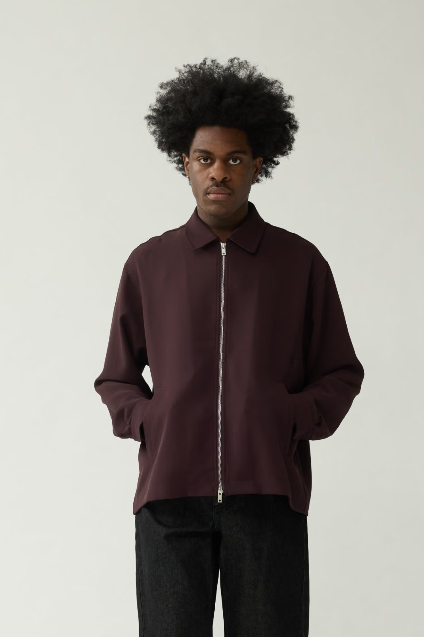 ZIP UP SHIRT  - WINE