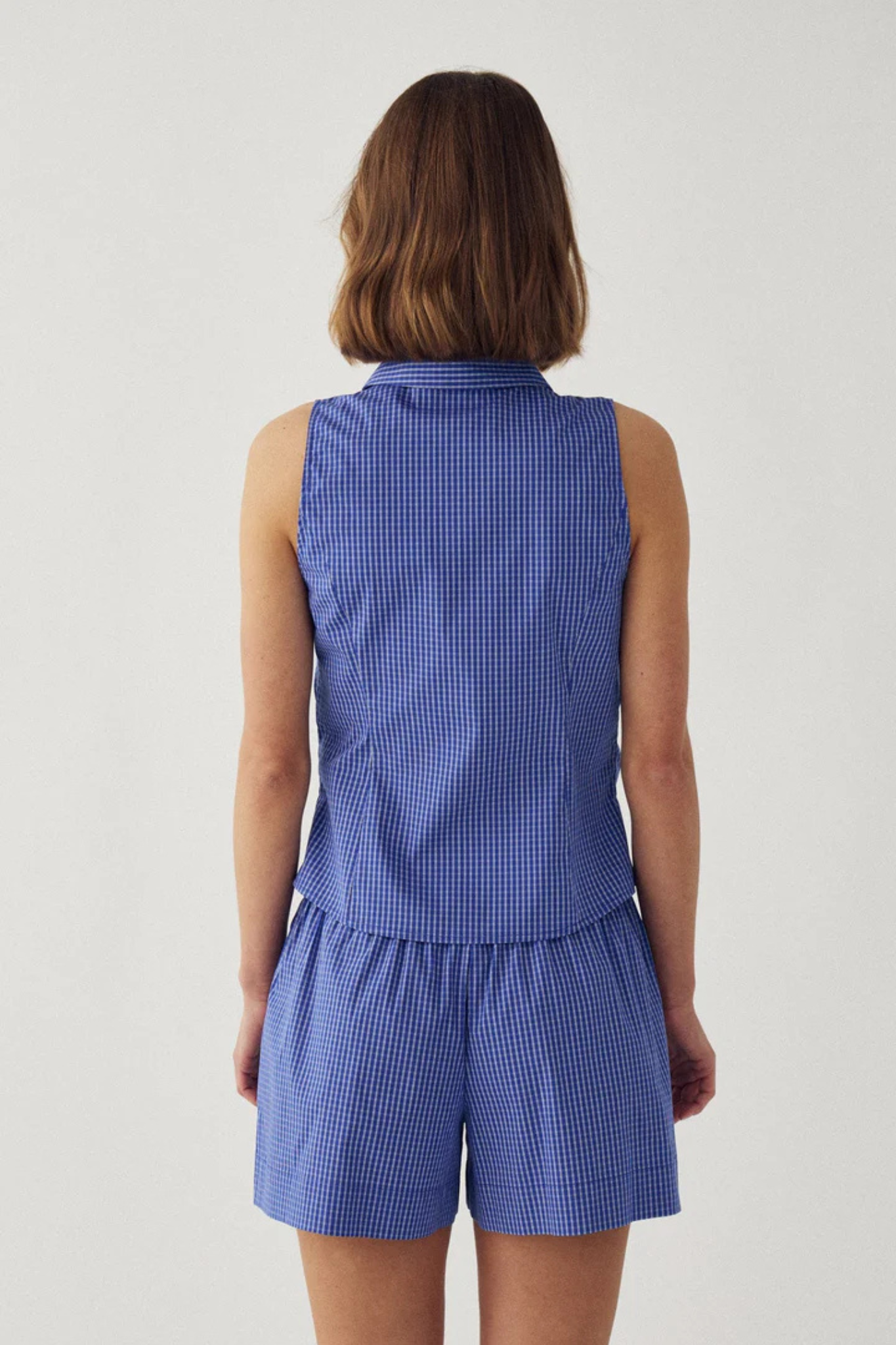 MICAIAH BLOUSE - DAVY BLUE CHECK