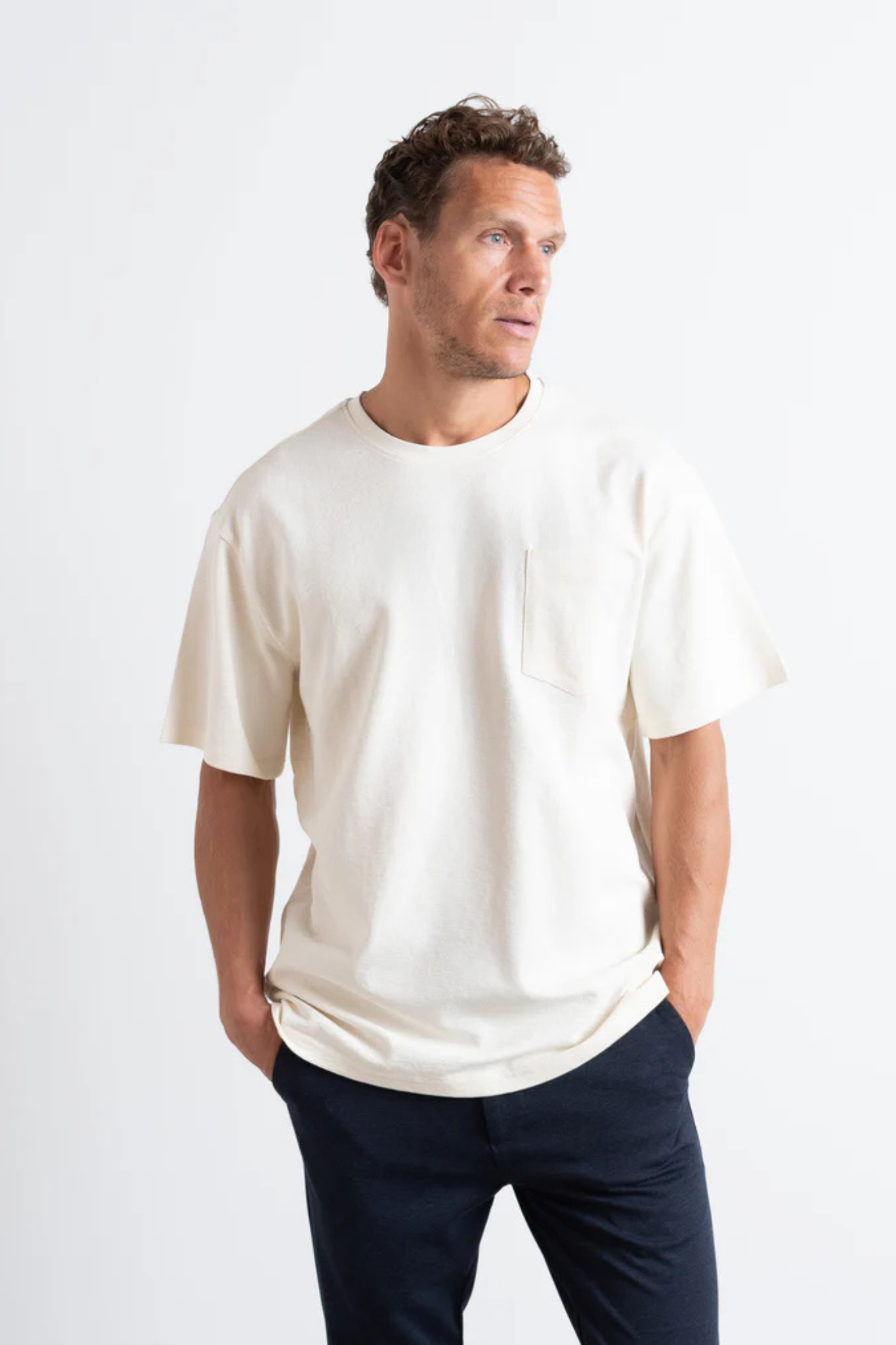 CALTON STRUCTURED T-SHIRT - ECRU