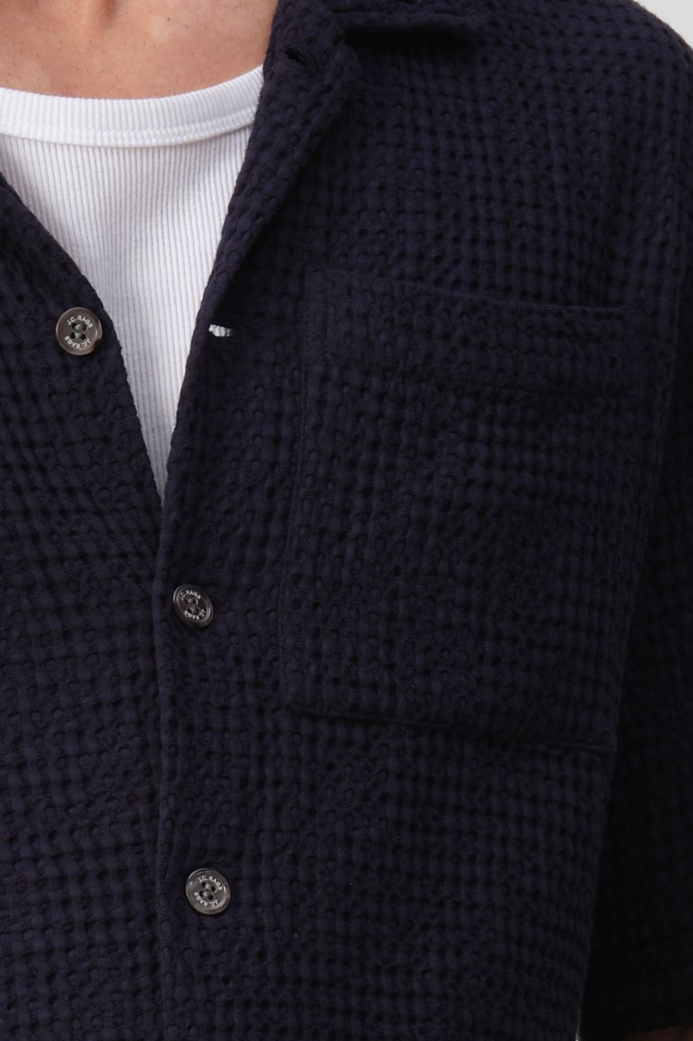 DUNCAN WAFFLE CASUAL SHIRT - SKY CAPTAIN