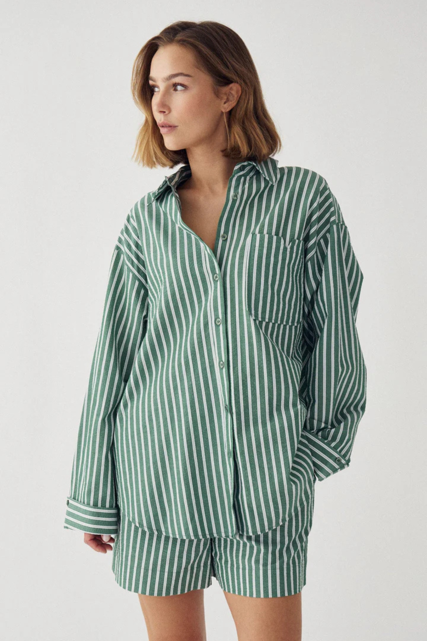 MARLON SHIRT - DRAYTON GREEN STRIPE
