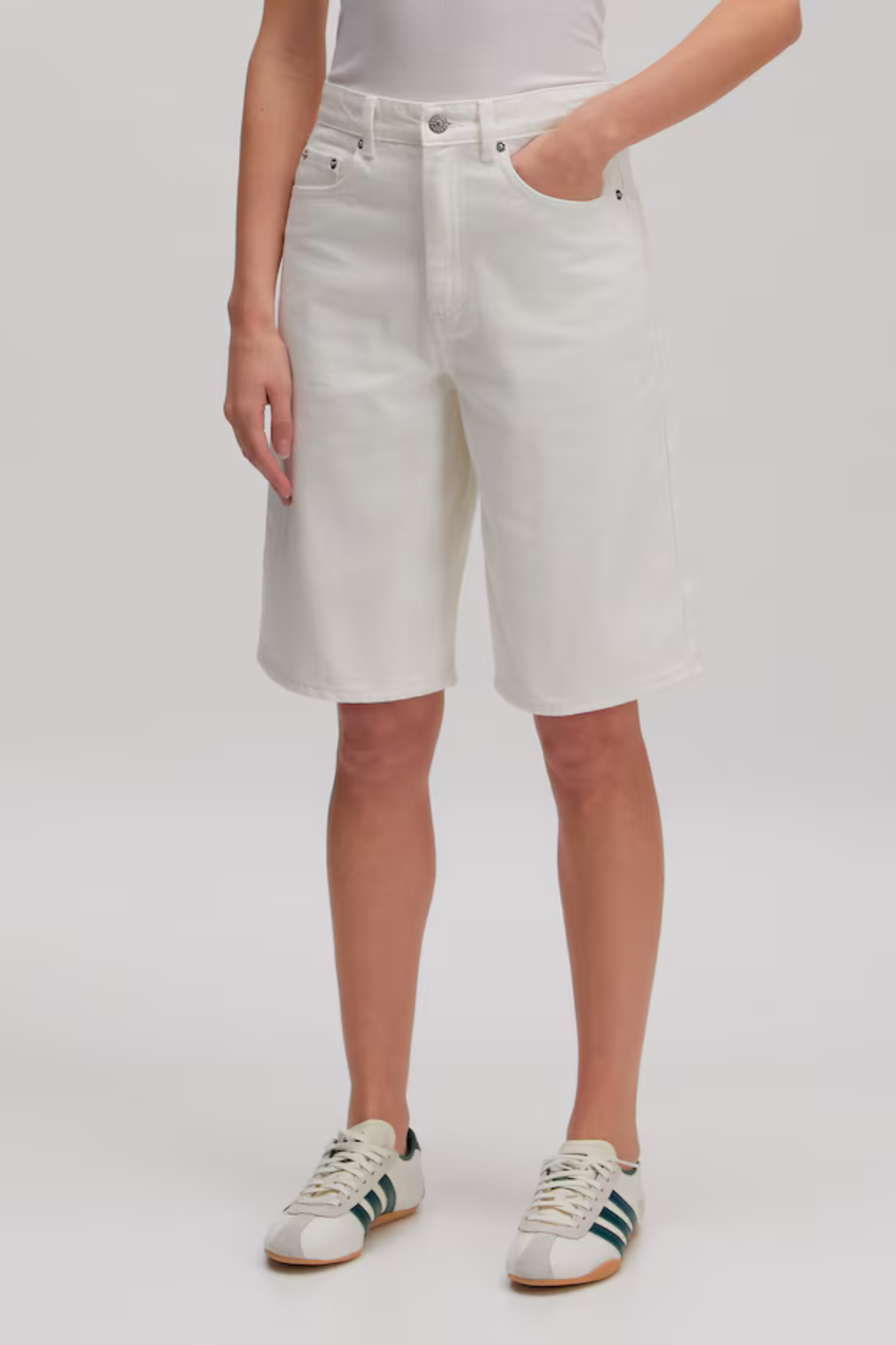 ADDISON DENIM SHORTS - WHITE