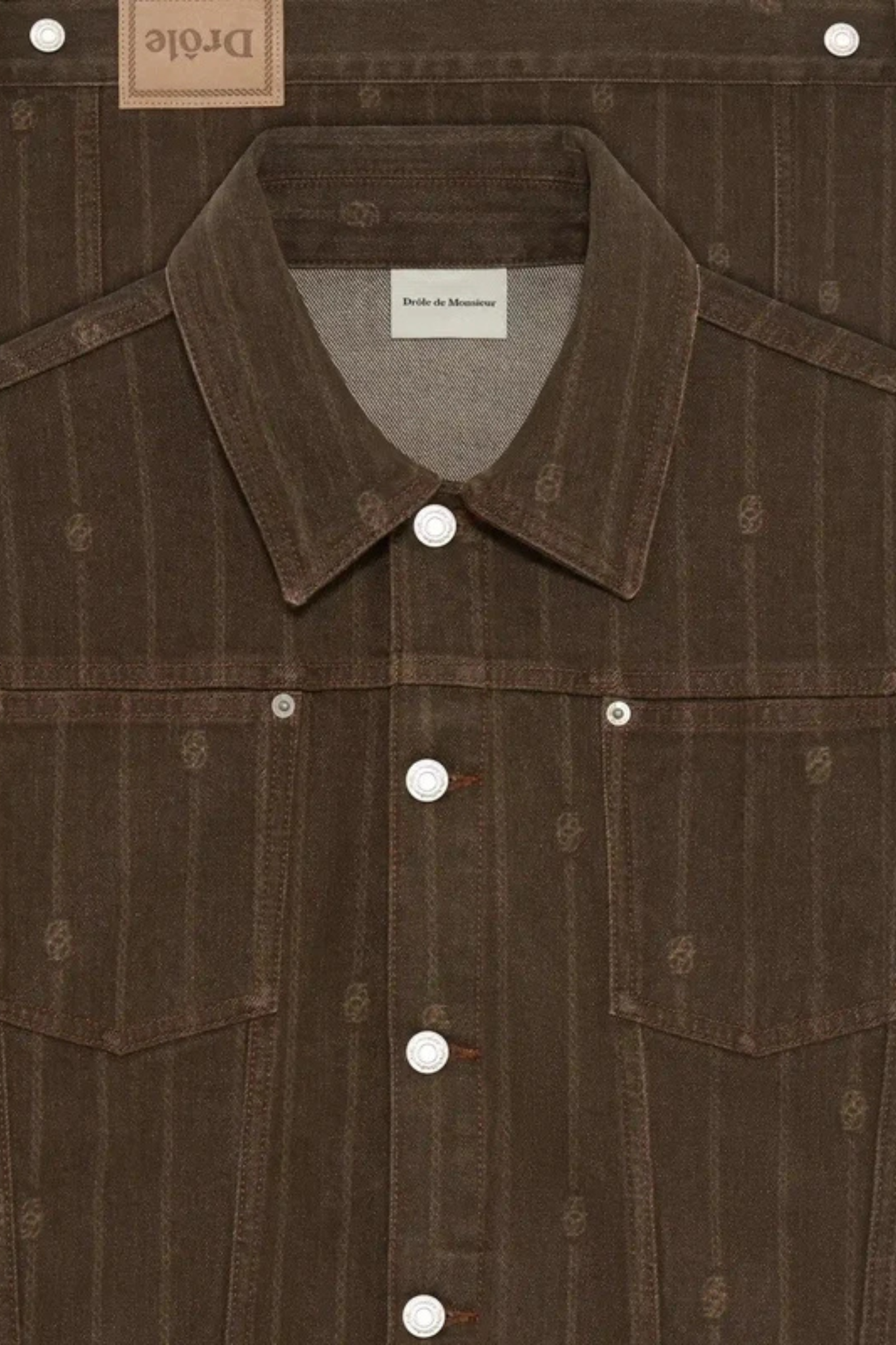 MONOGRAM DENIM JACKET - BROWN