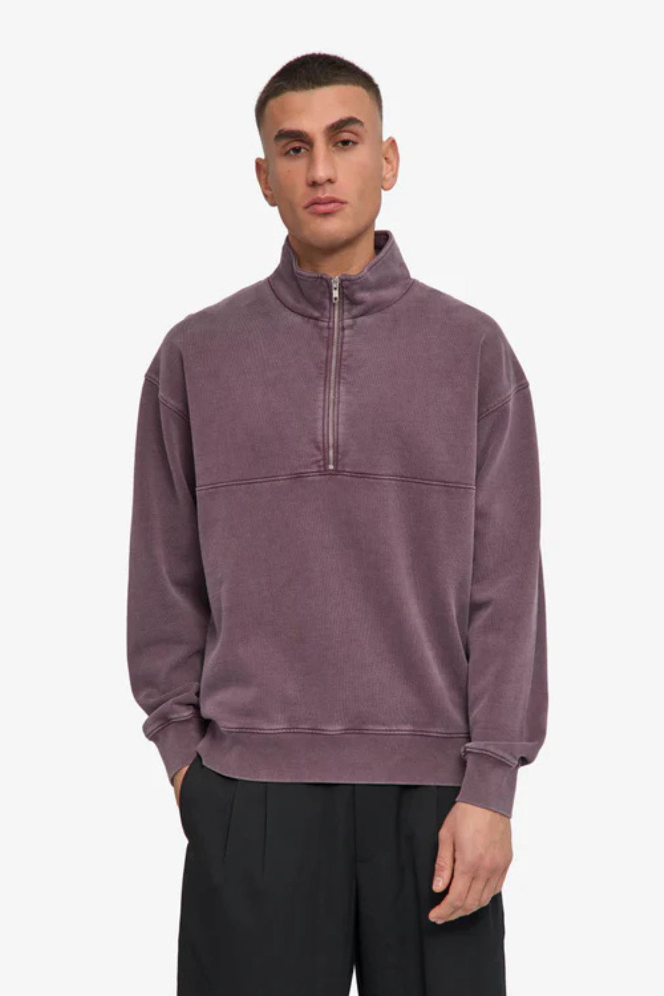 ORGANIC QUARTER ZIP - FADED GRAPE