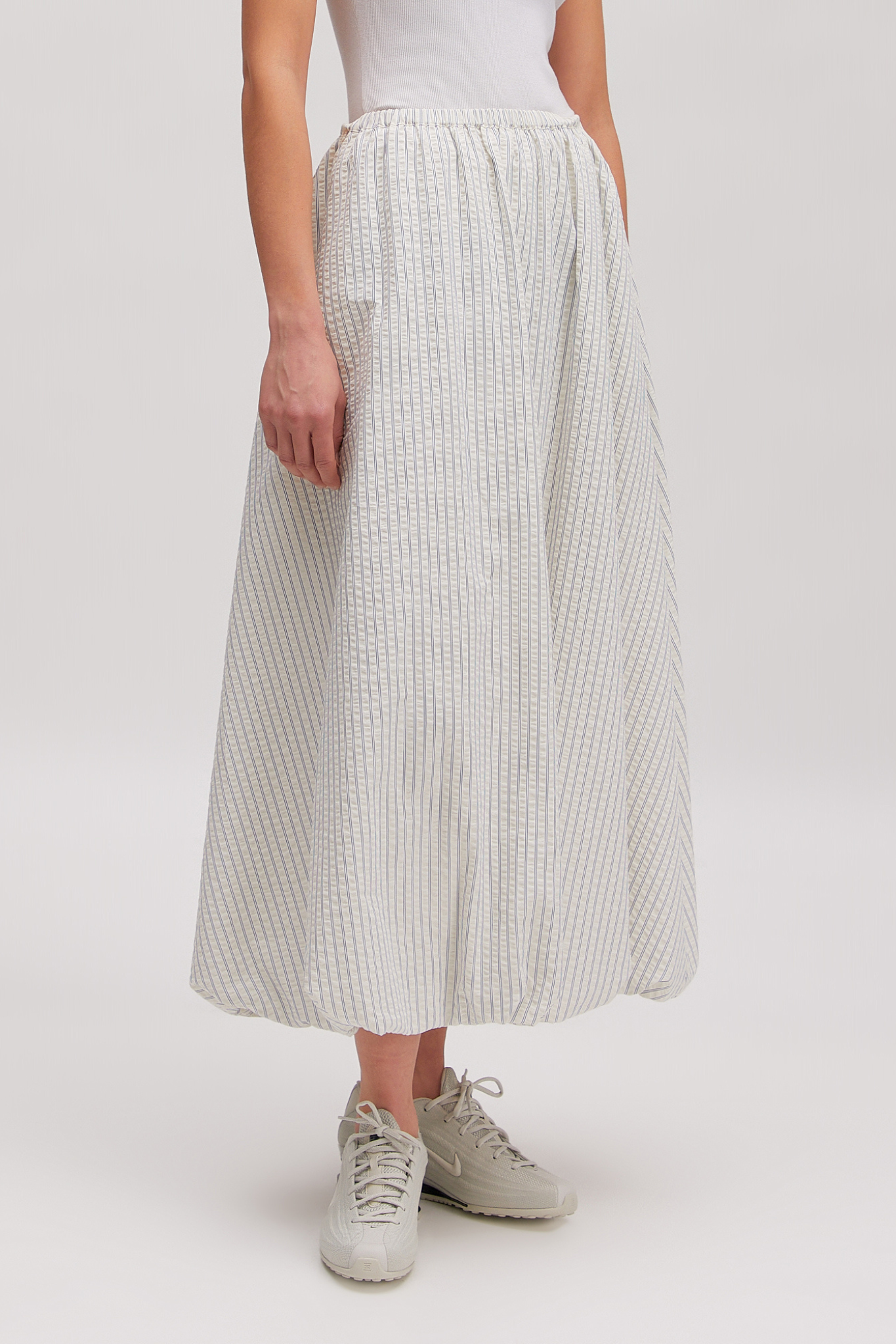 REYNA SKIRT - CREAM AND BLUE STRIPE