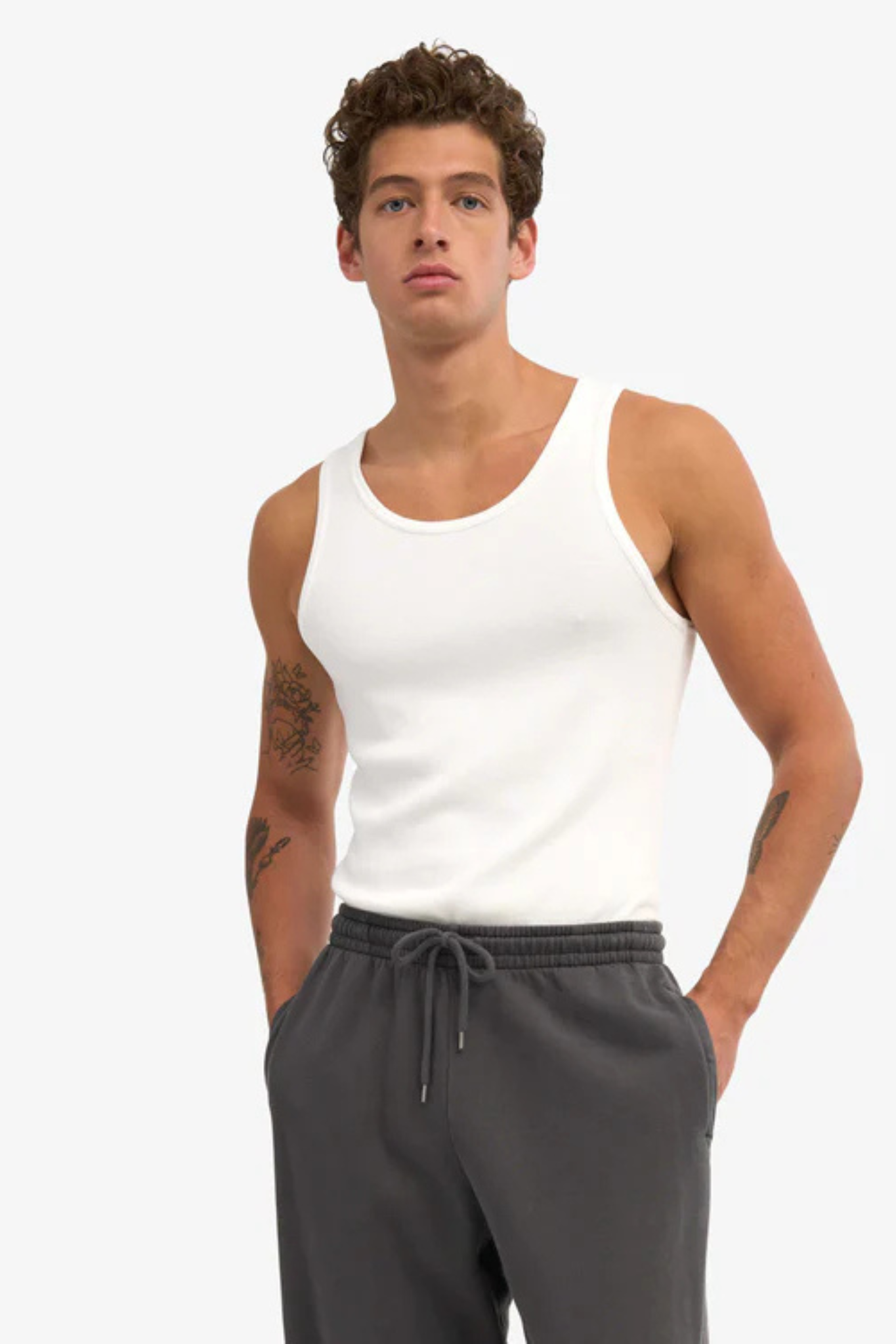 ORGANIC RIB TANK TOP - OPTICAL WHITE