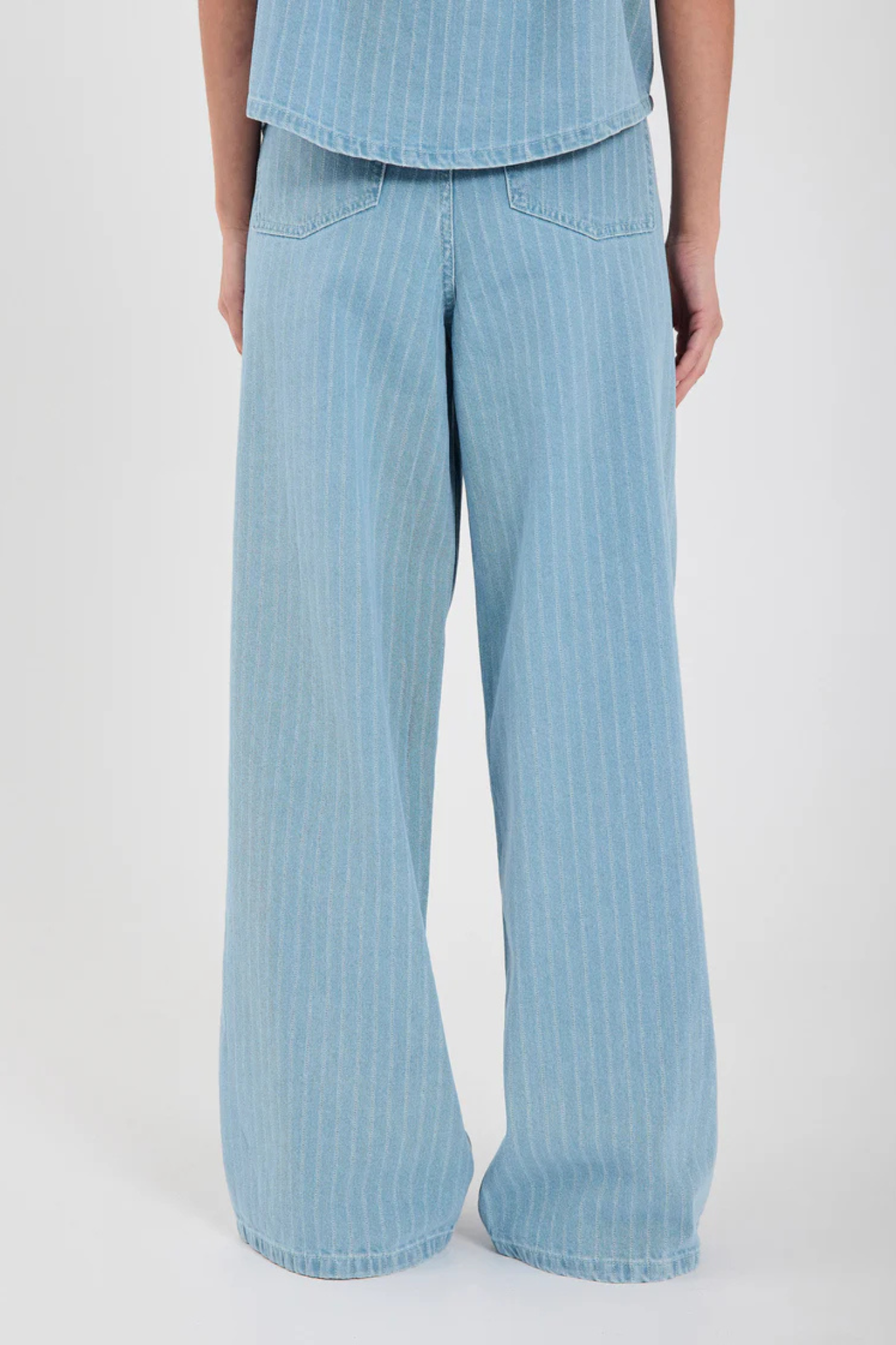 HANNALI WIDE JEANS - LIGHT BLUE STRIPE