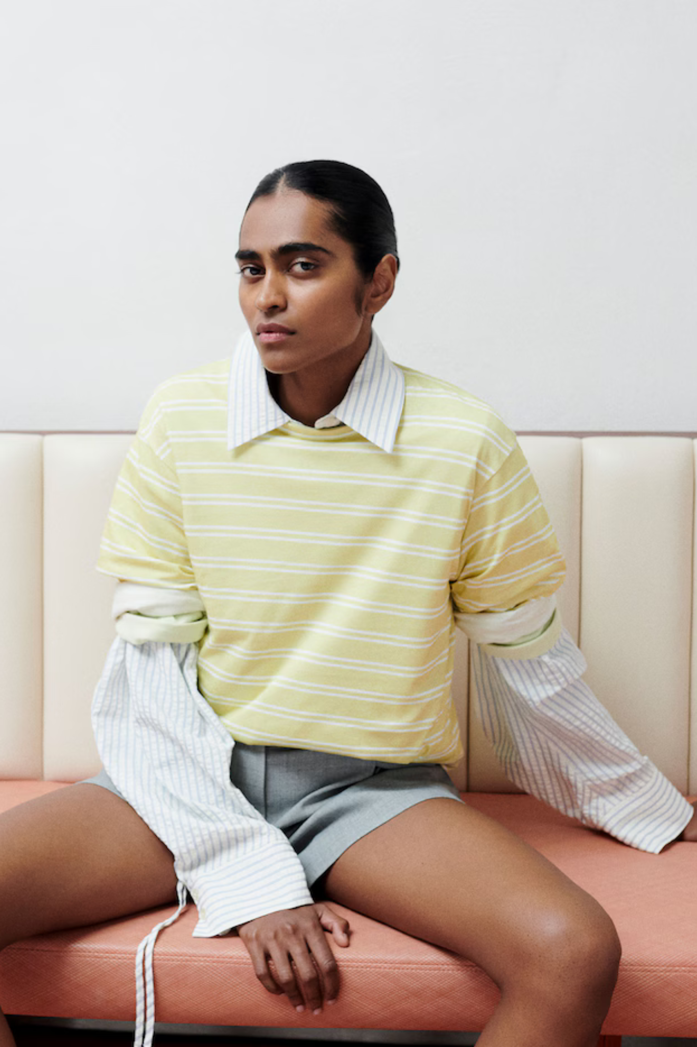 VERLEE LONGSLEEVE - STRIPES: DUSTY YELLOW + EGRET