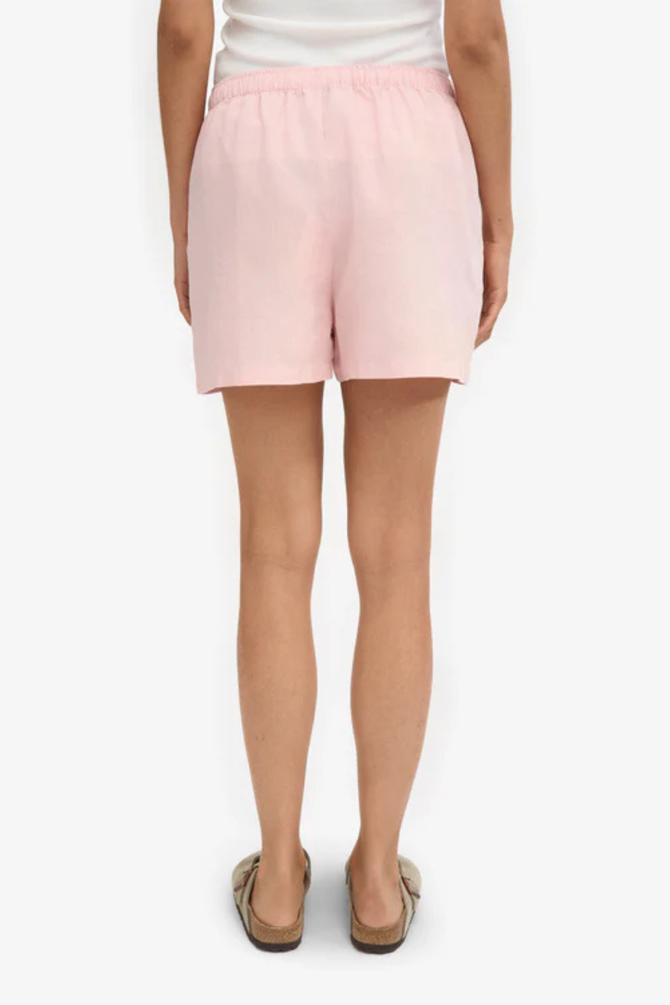 LINEN SHORTS - FADED PINK