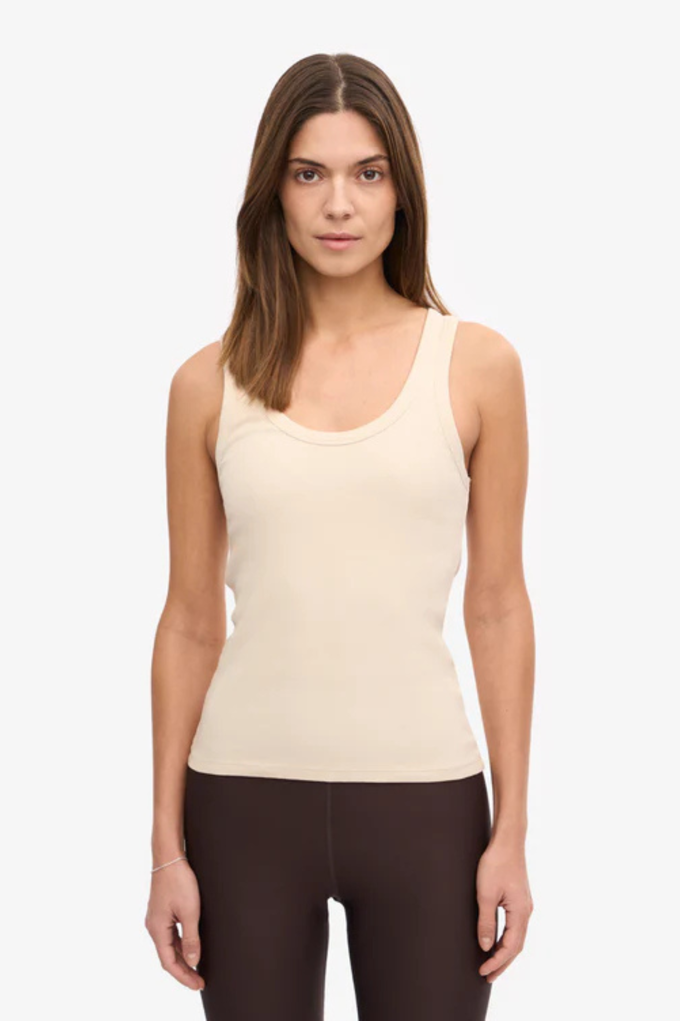 ORGANIC RIB TANK TOP WOMEN - IVORY WHITE