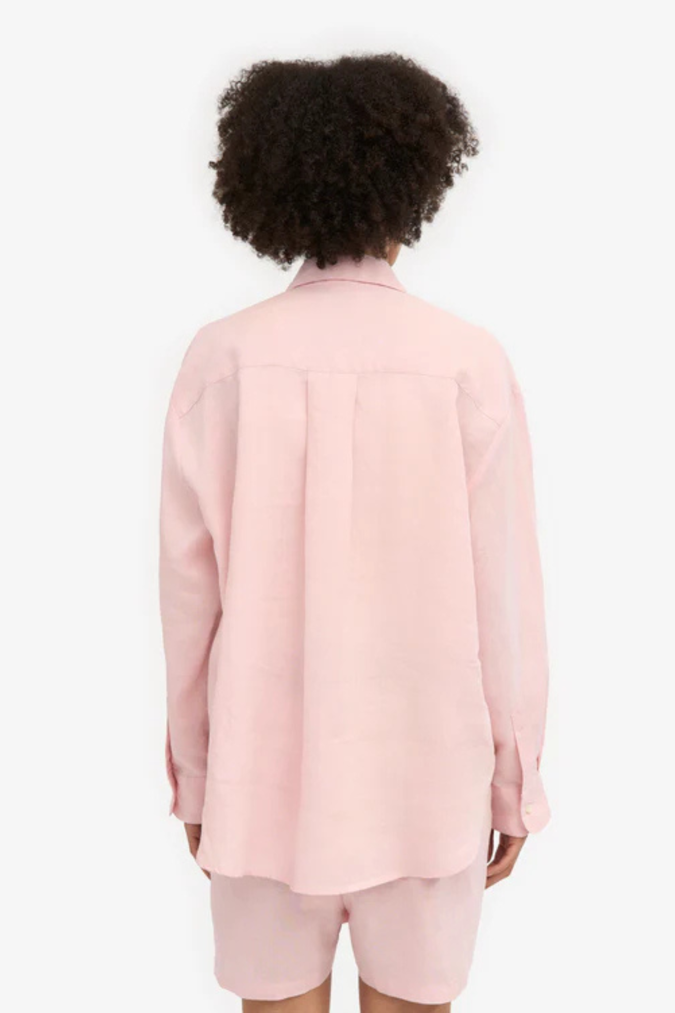 LINEN OVERSIZED SHIRT - FADED PINK