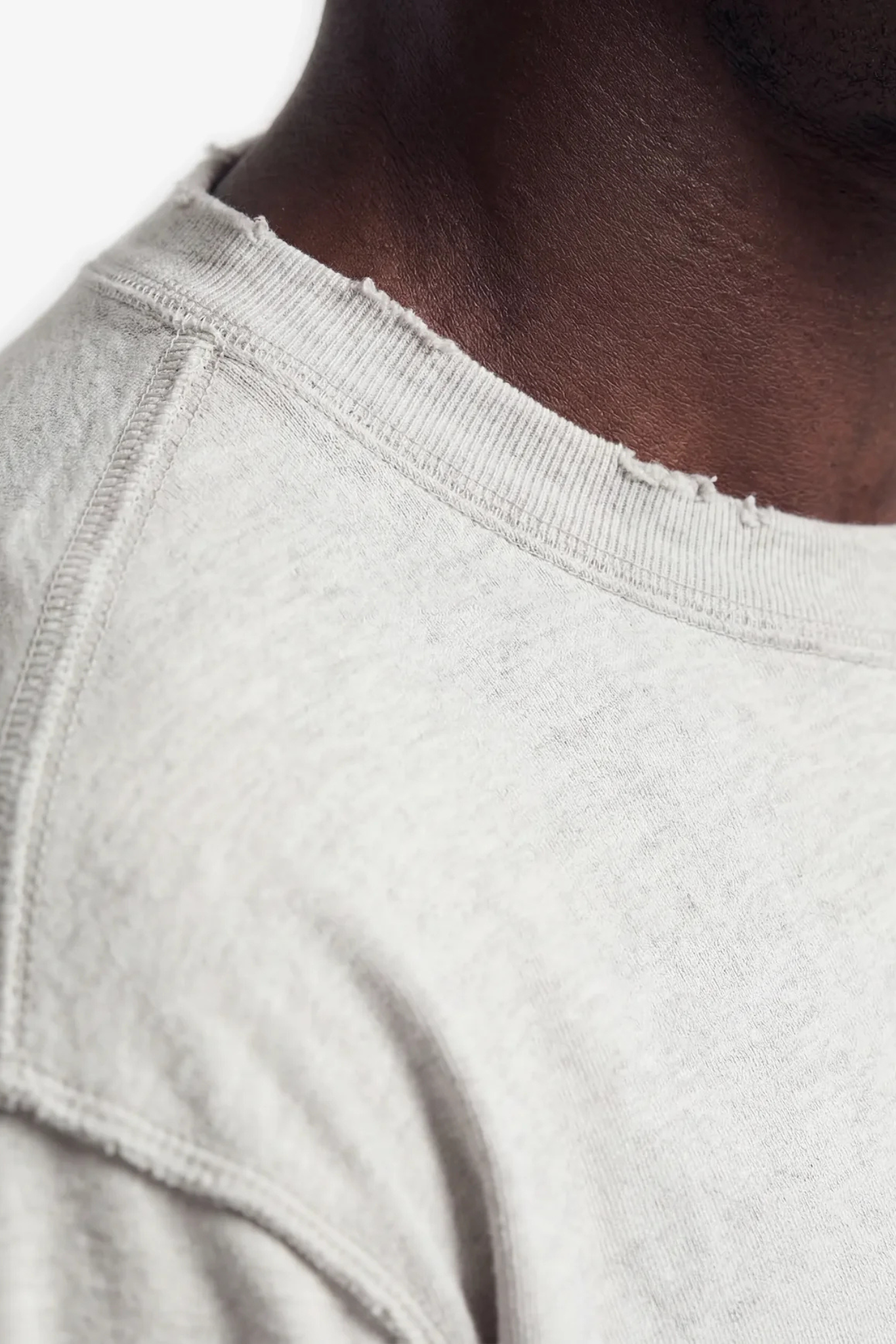 DISTRESEED LEAF LONGSLEEVE - GREY MELANGE