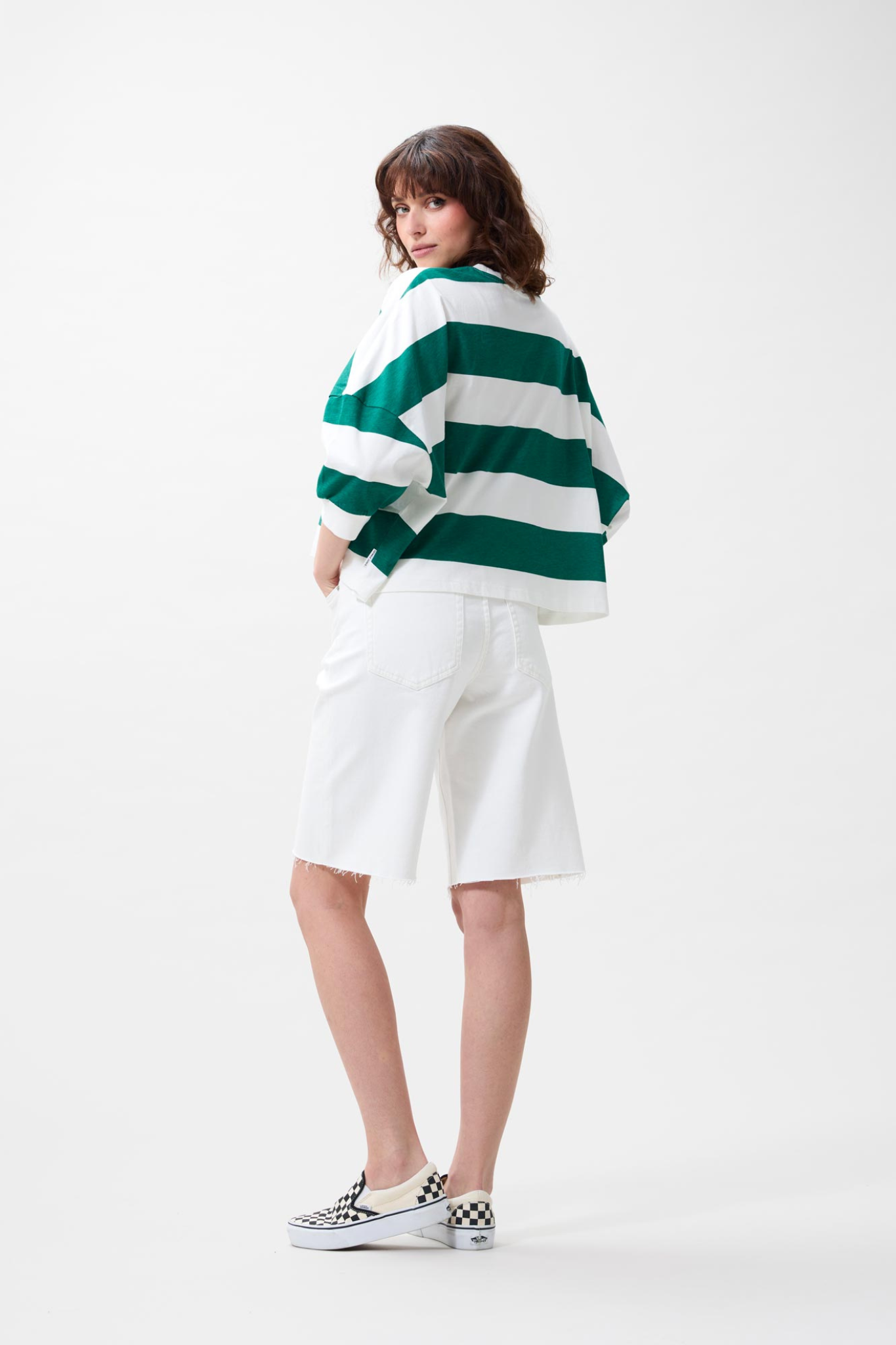 OVERSIZED BOLD STRIPED T-SHIRT - WILD GREEN