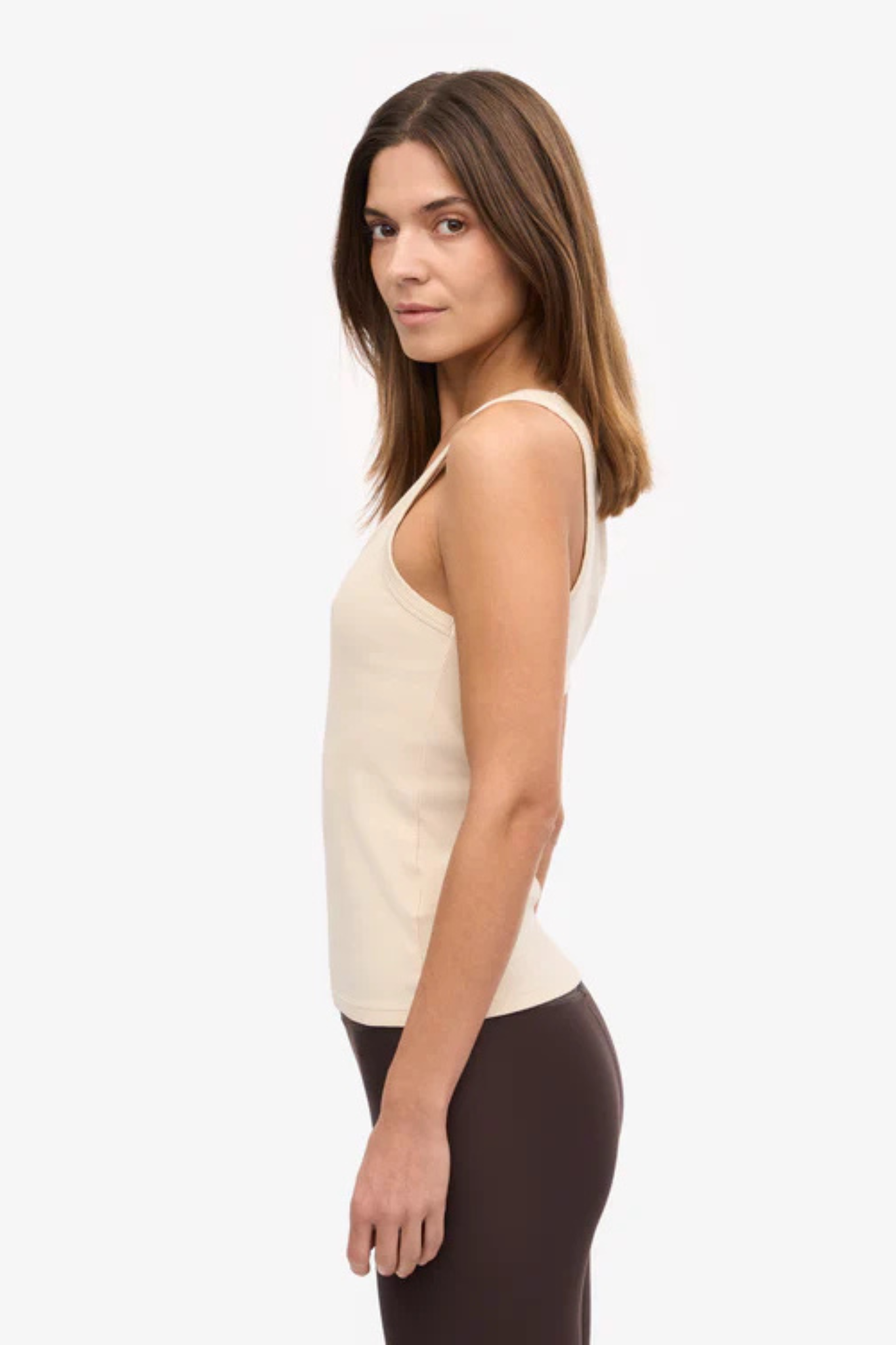 ORGANIC RIB TANK TOP WOMEN - IVORY WHITE
