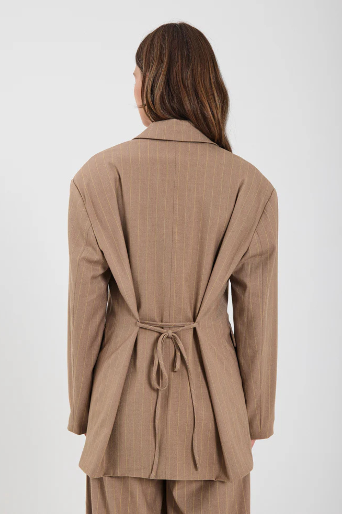 NOVIA TIE BLAZER - YELLOW STRIPE