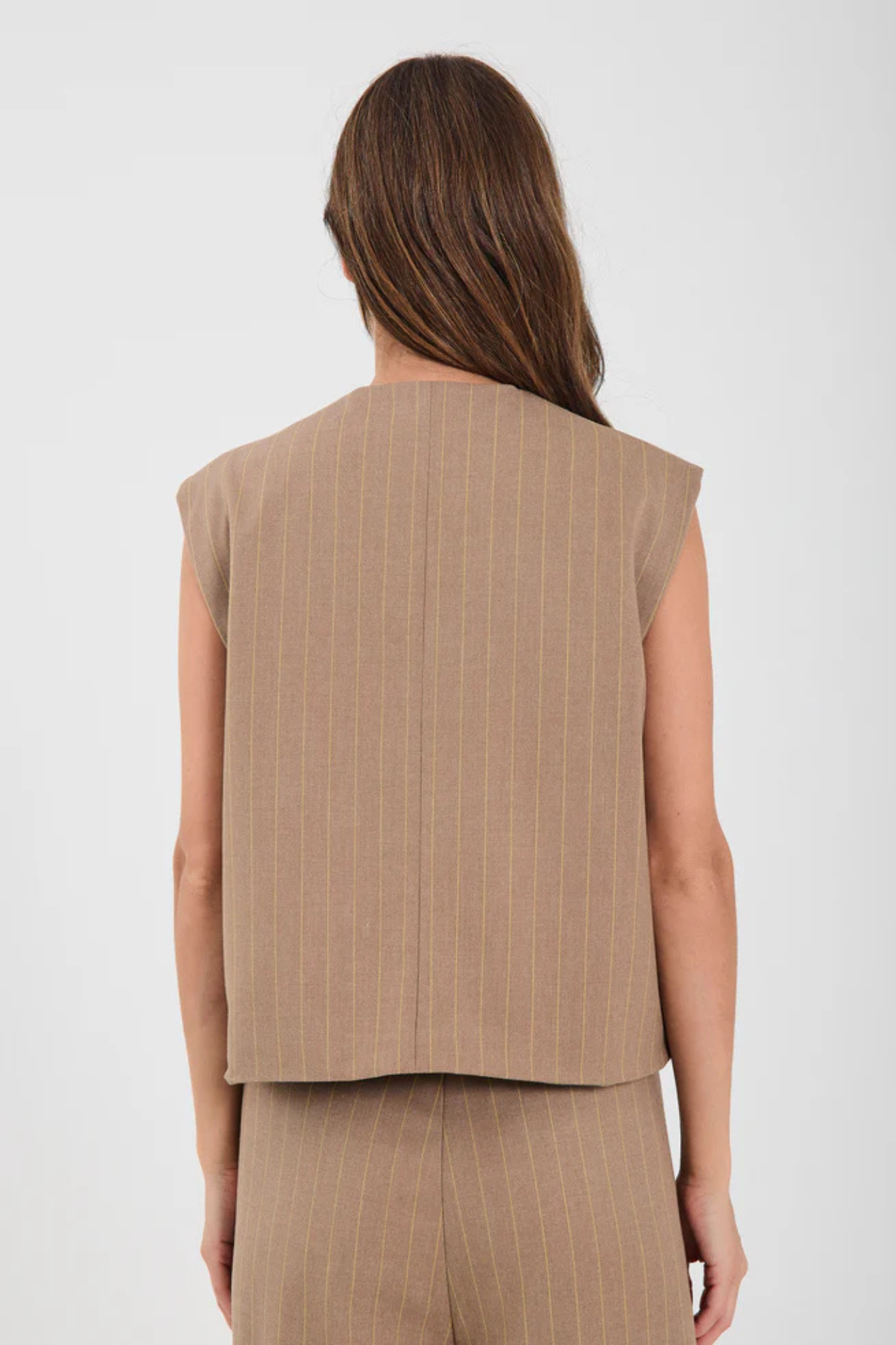 NOVIA SHORT WAISTCOAT - YELLOW STRIPE