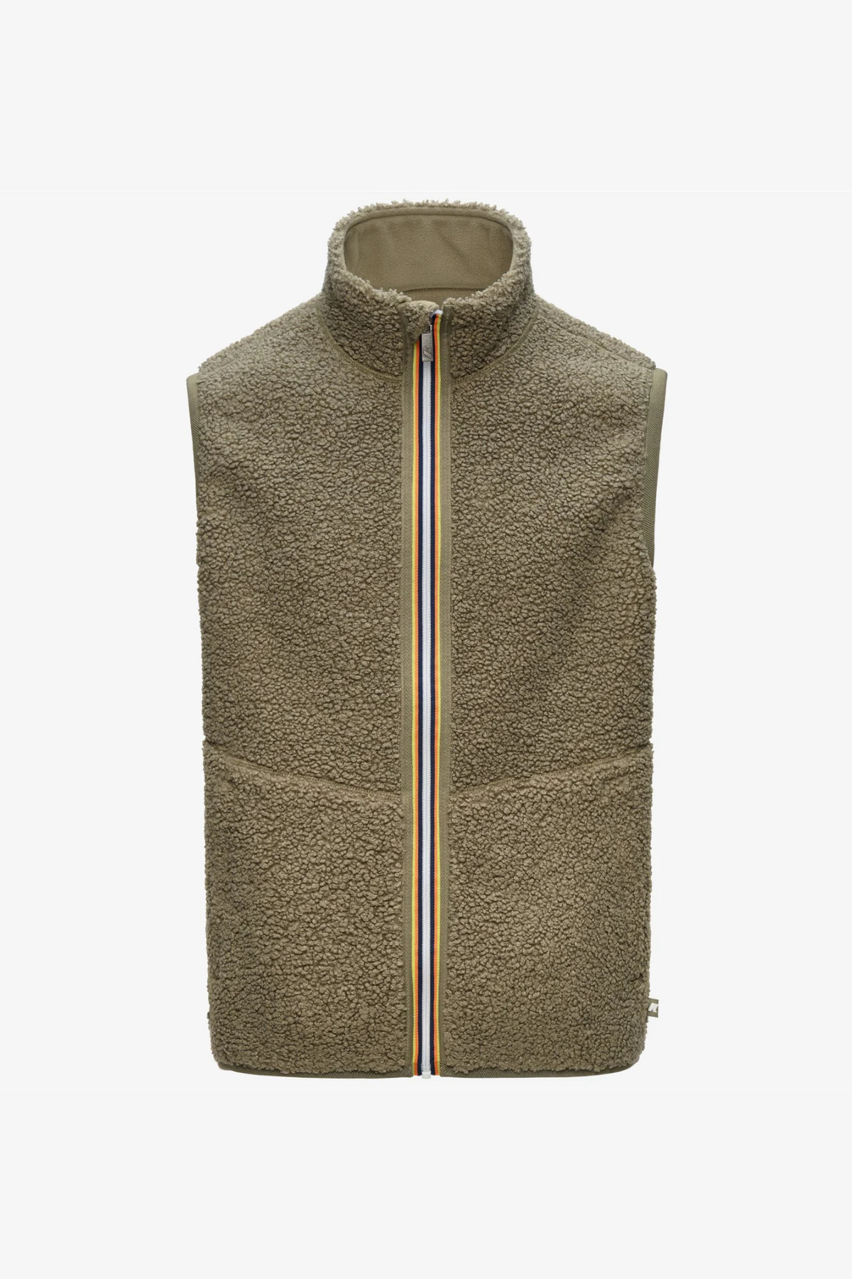 GILET EN POLAIRE DOUBLE YANNICK SHERPA - VERT ARMÉE / BLEU PROFOND