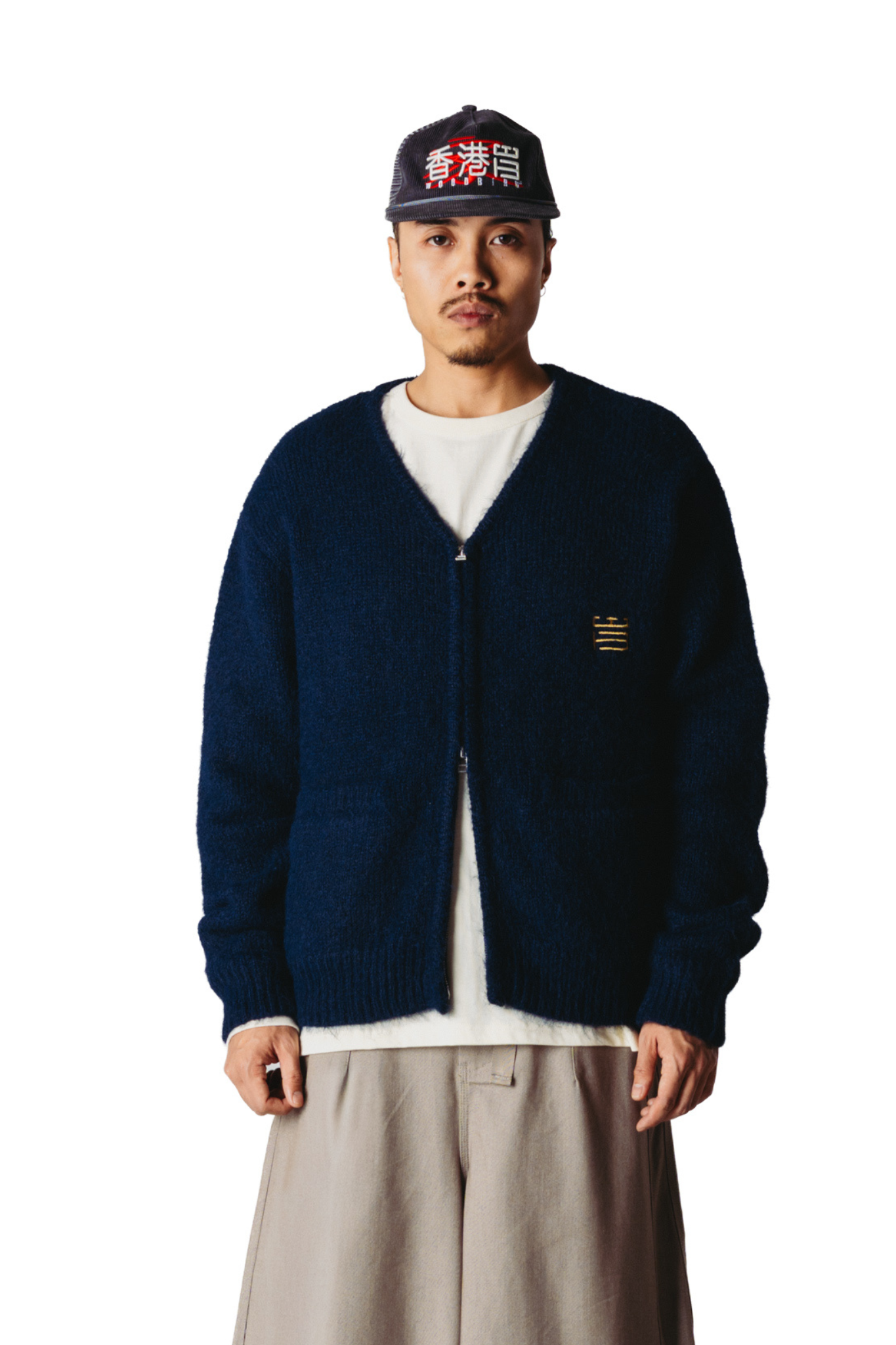 KOON ZIP TIGER CARDIGAN - NAVY