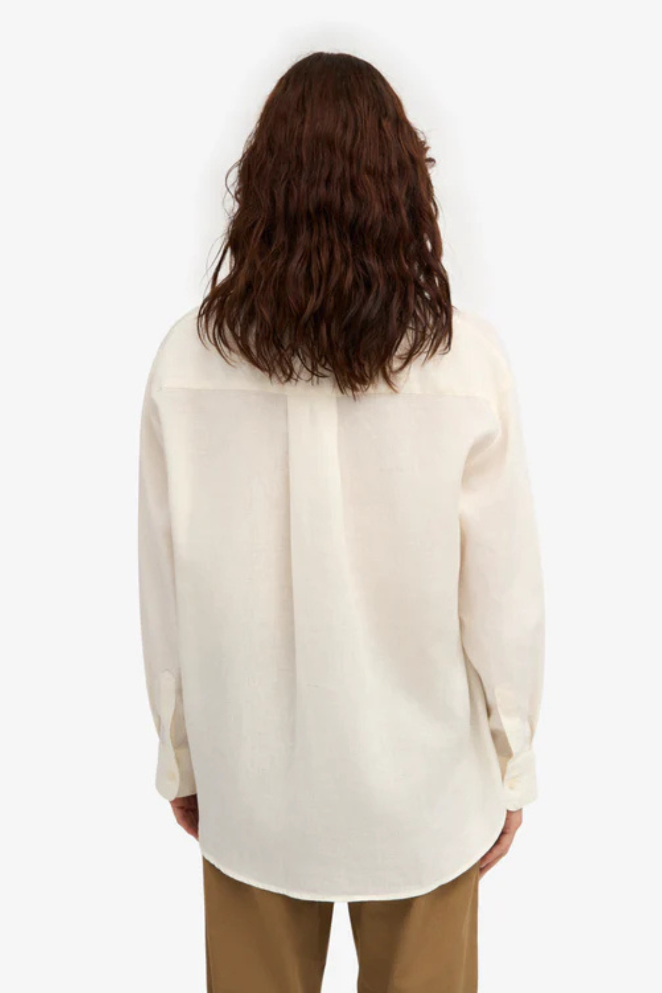 LINEN OVERSIZED SHIRT - IVORY WHITE