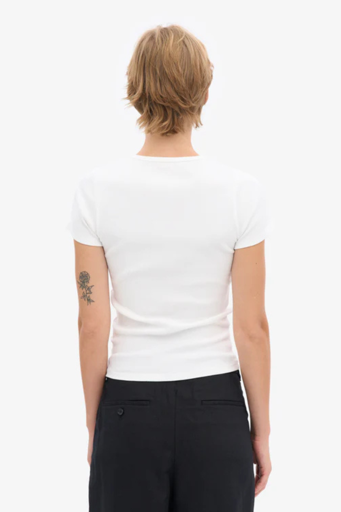 ORGANIC RIB SS T-SHIRT - OPTICAL WHITE