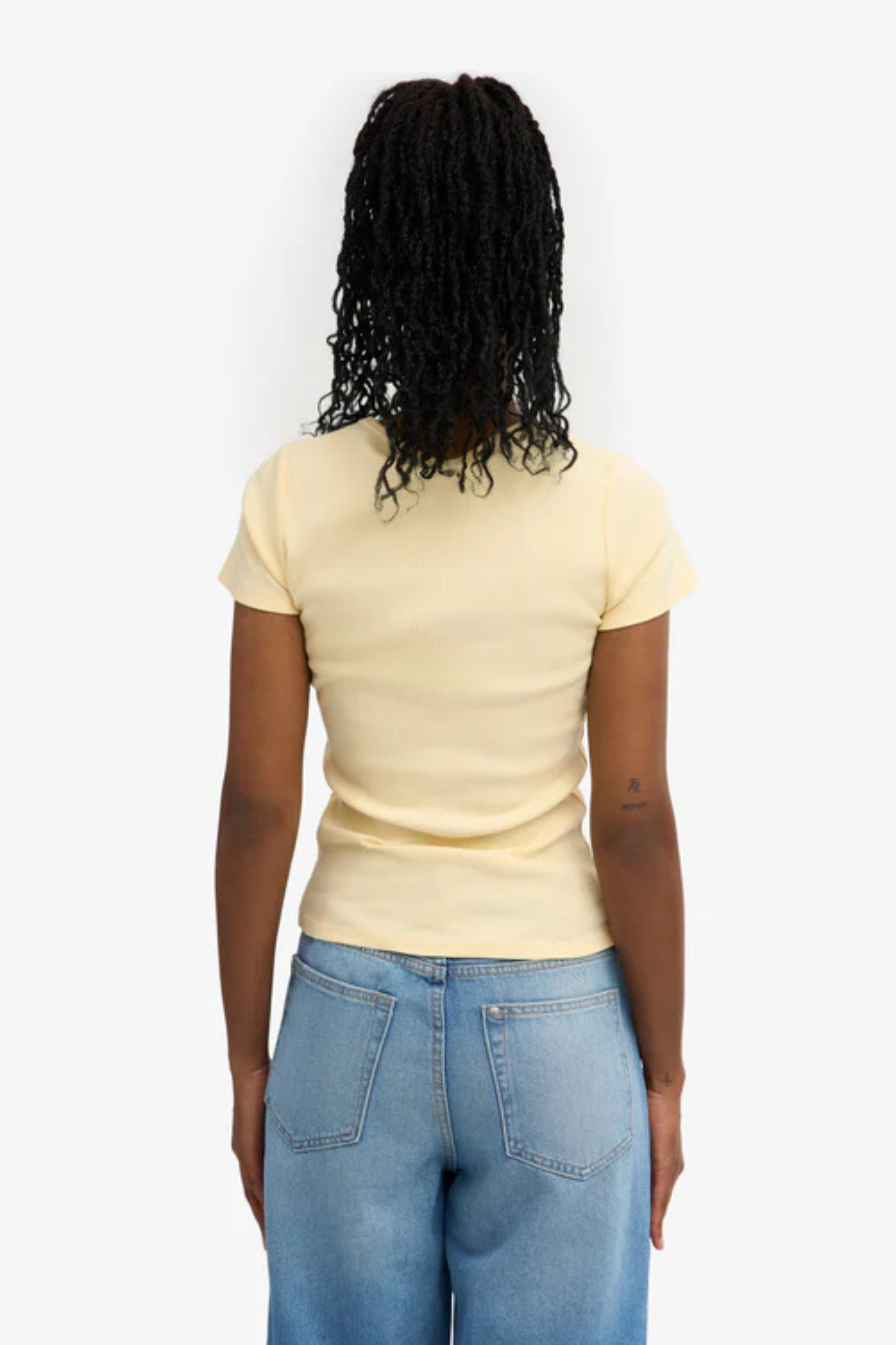 ORGANIC RIB SS T-SHIRT - SOFT YELLOW