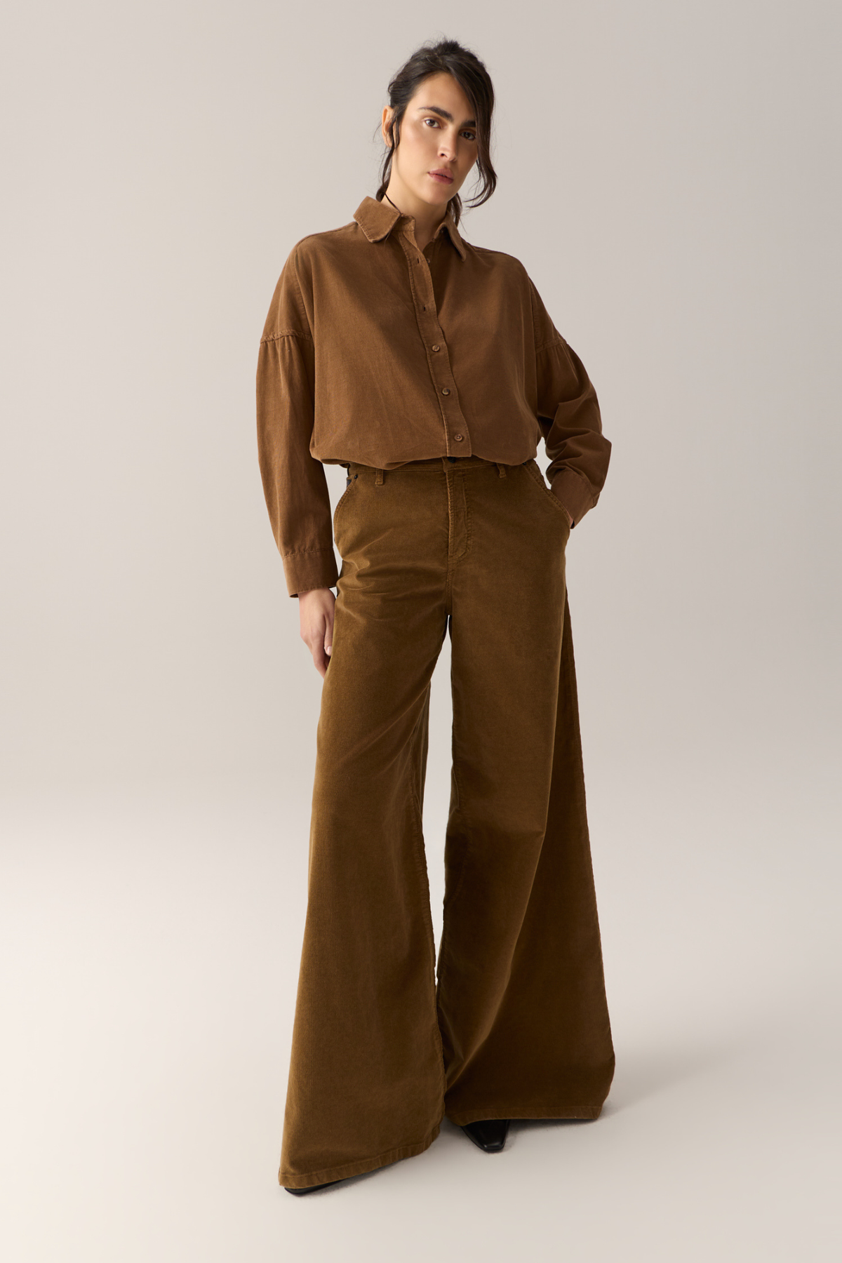 ROSS CORDUROY SHIRT - CARAMEL CAFE