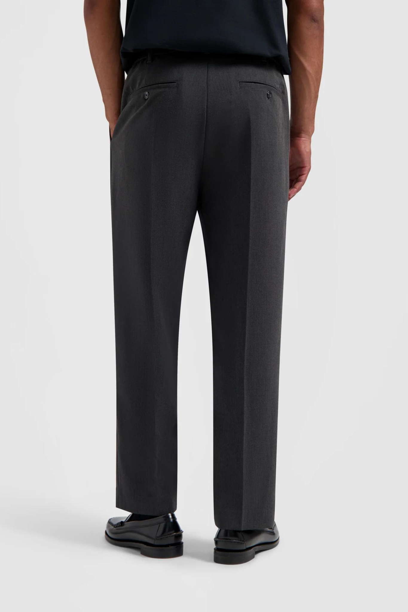 TAILORED PLEATED PANTS - GREY MELANGE