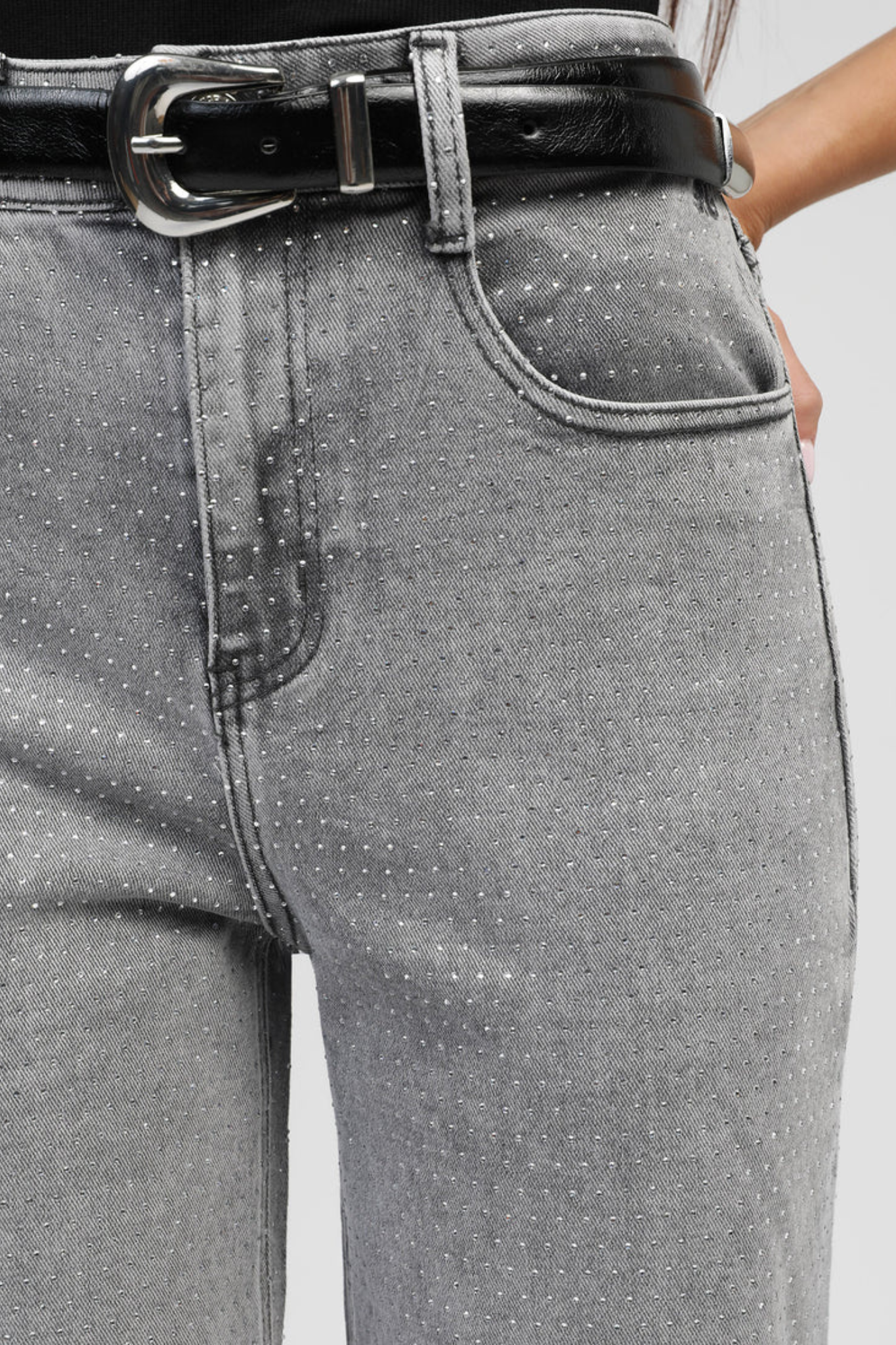 PAILLETTES JEANS - GREY