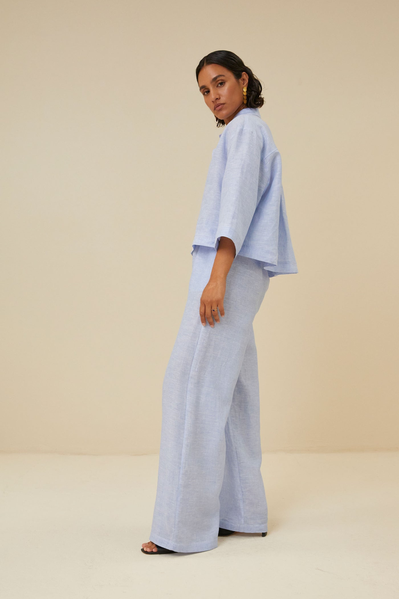 RANDY PINSTRIPE PANT - SKY BLUE