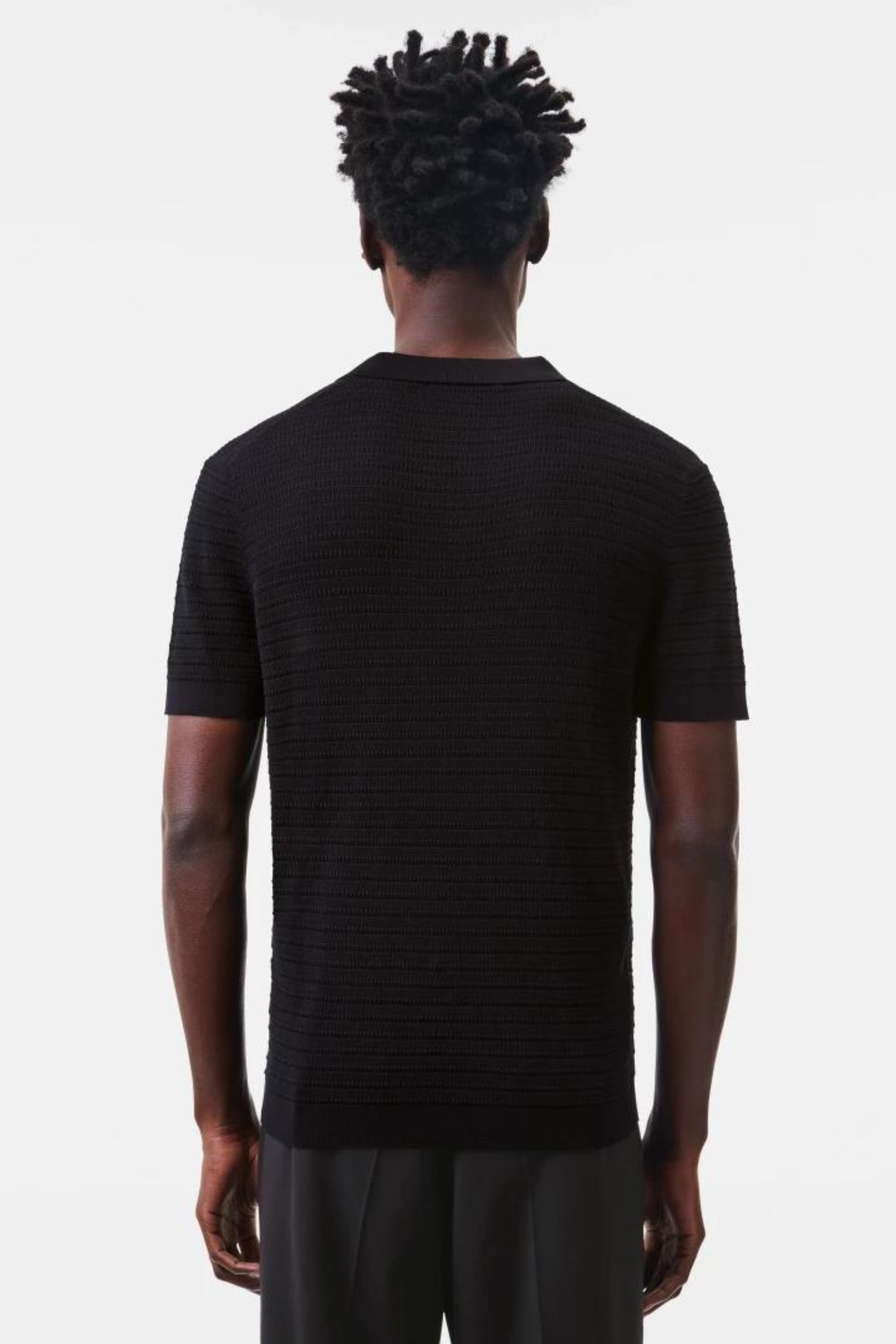 BRAIAN KNITTED POLO - BLACK