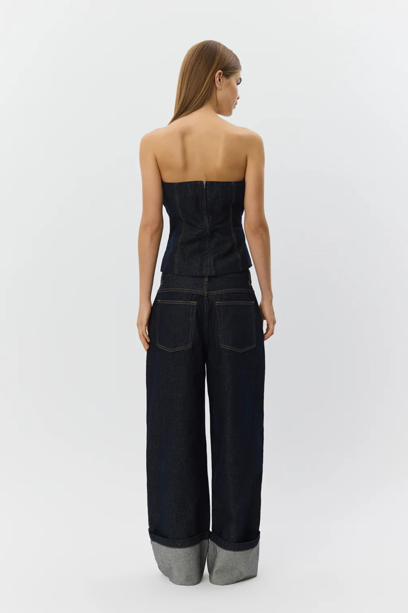 TILLE RAW DENIM CORSET - DARK DENIM BLUE