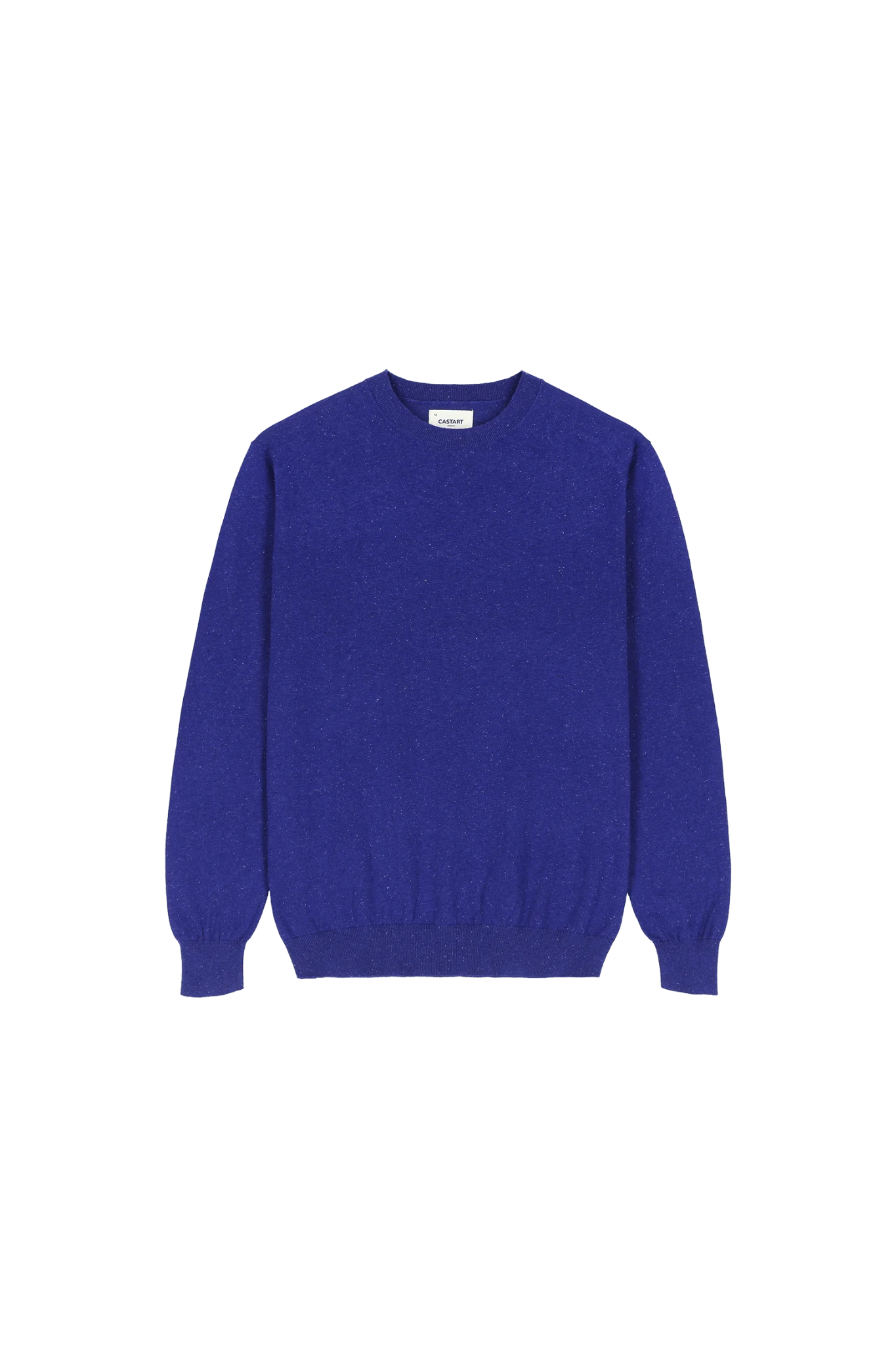 Castart eyeball sweater in blue cobalt. Front flatlay view