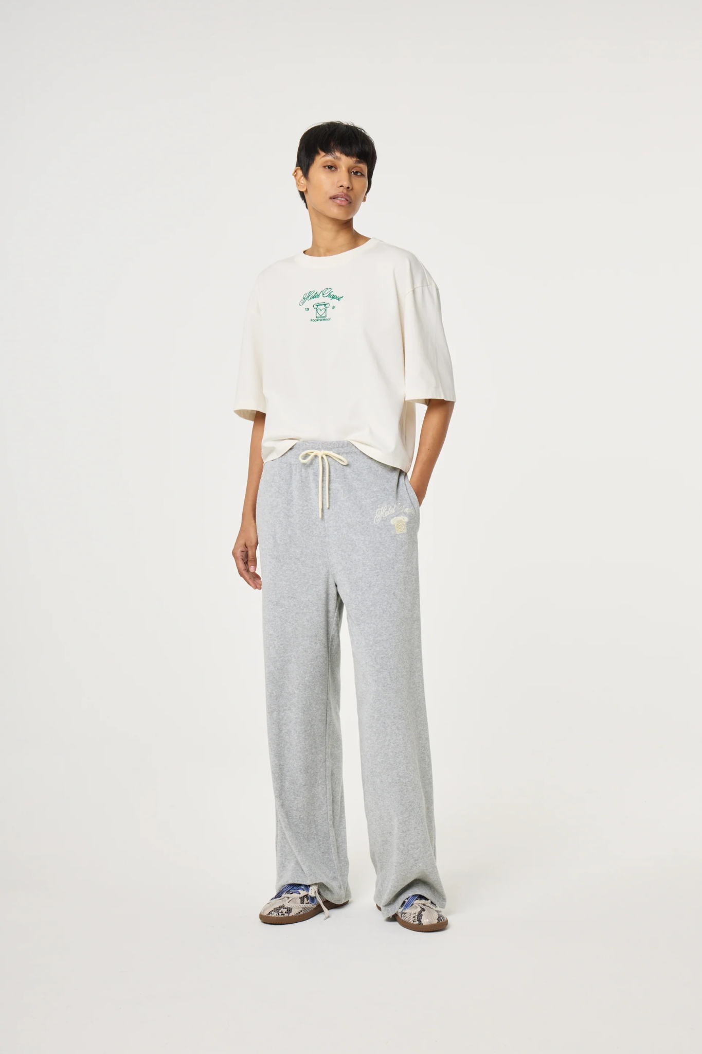 BENJA T-SHIRT - COSY WHITE/GREEN