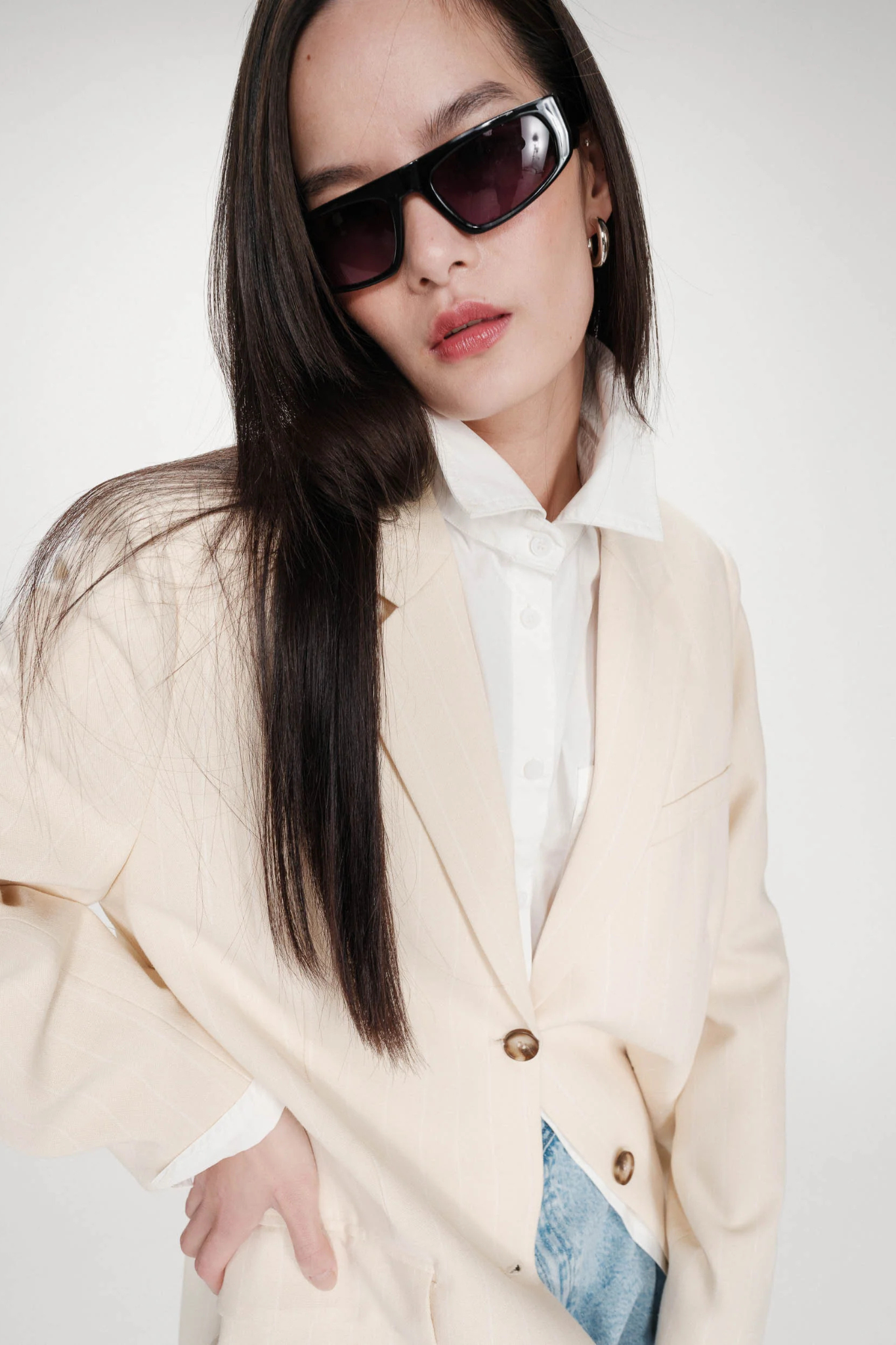 VELVET BLAZER - VANILLE