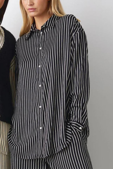 SURI SHIRT - TAYA BLACK STRIPE