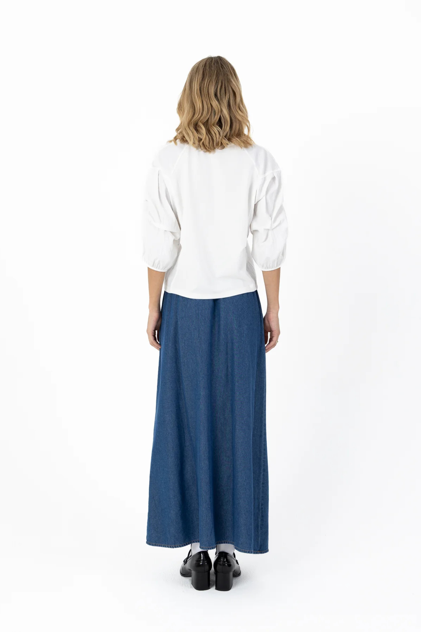 ELLIS DENIM SKIRT - DENIM BLUE