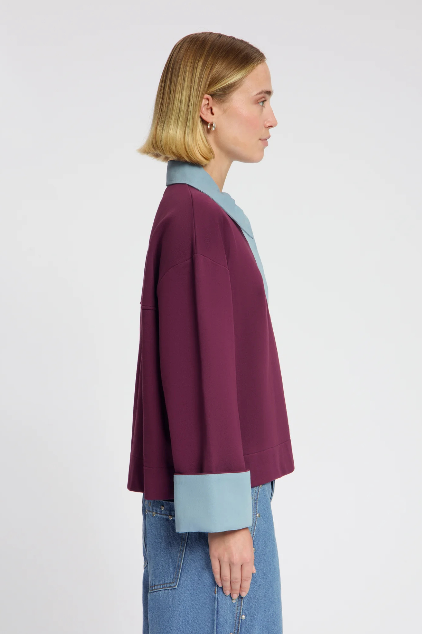 LUCILLA POLO SWEAT - PLUM