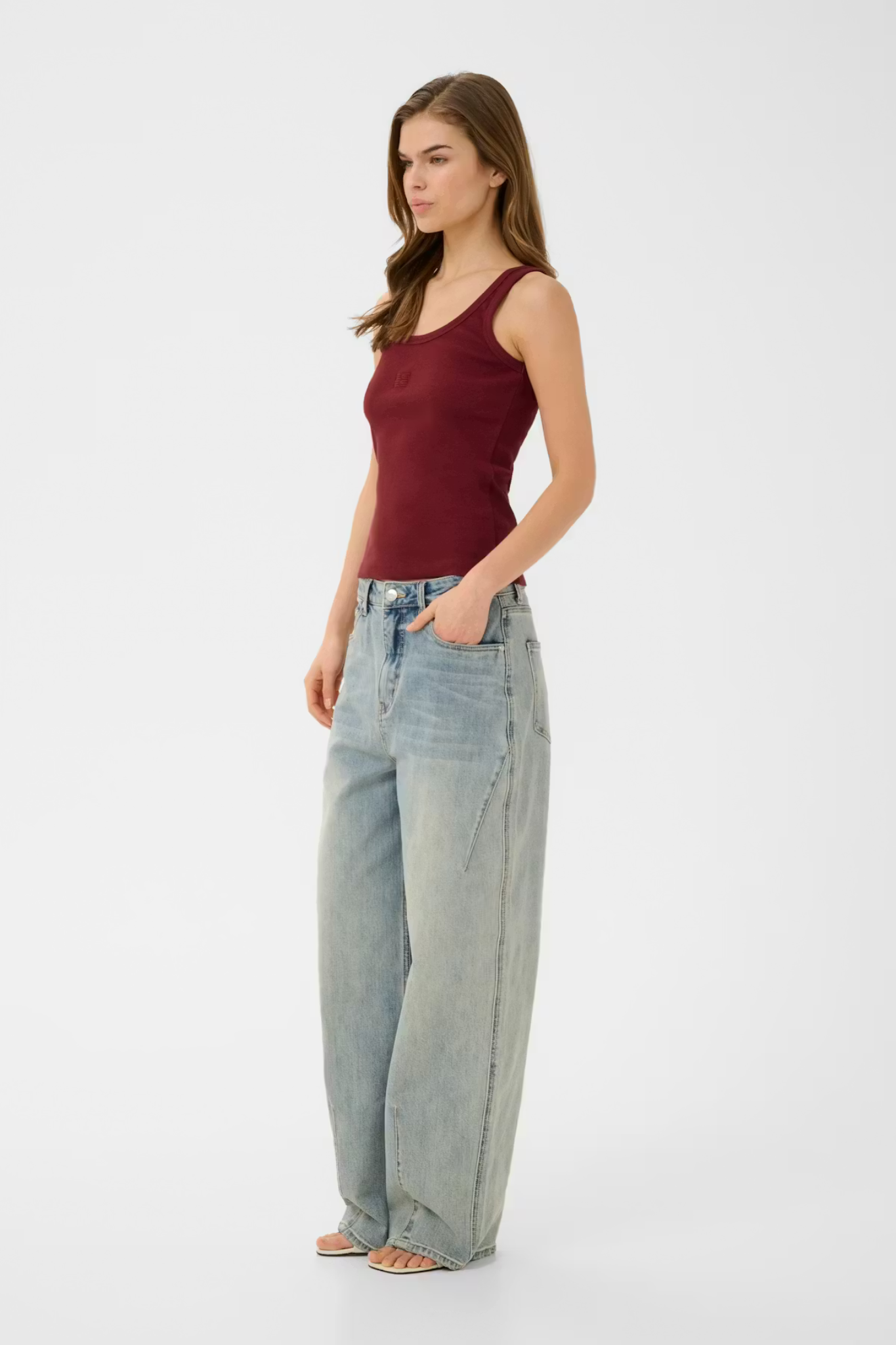 DREW LOG TANK TOP - CABERNET