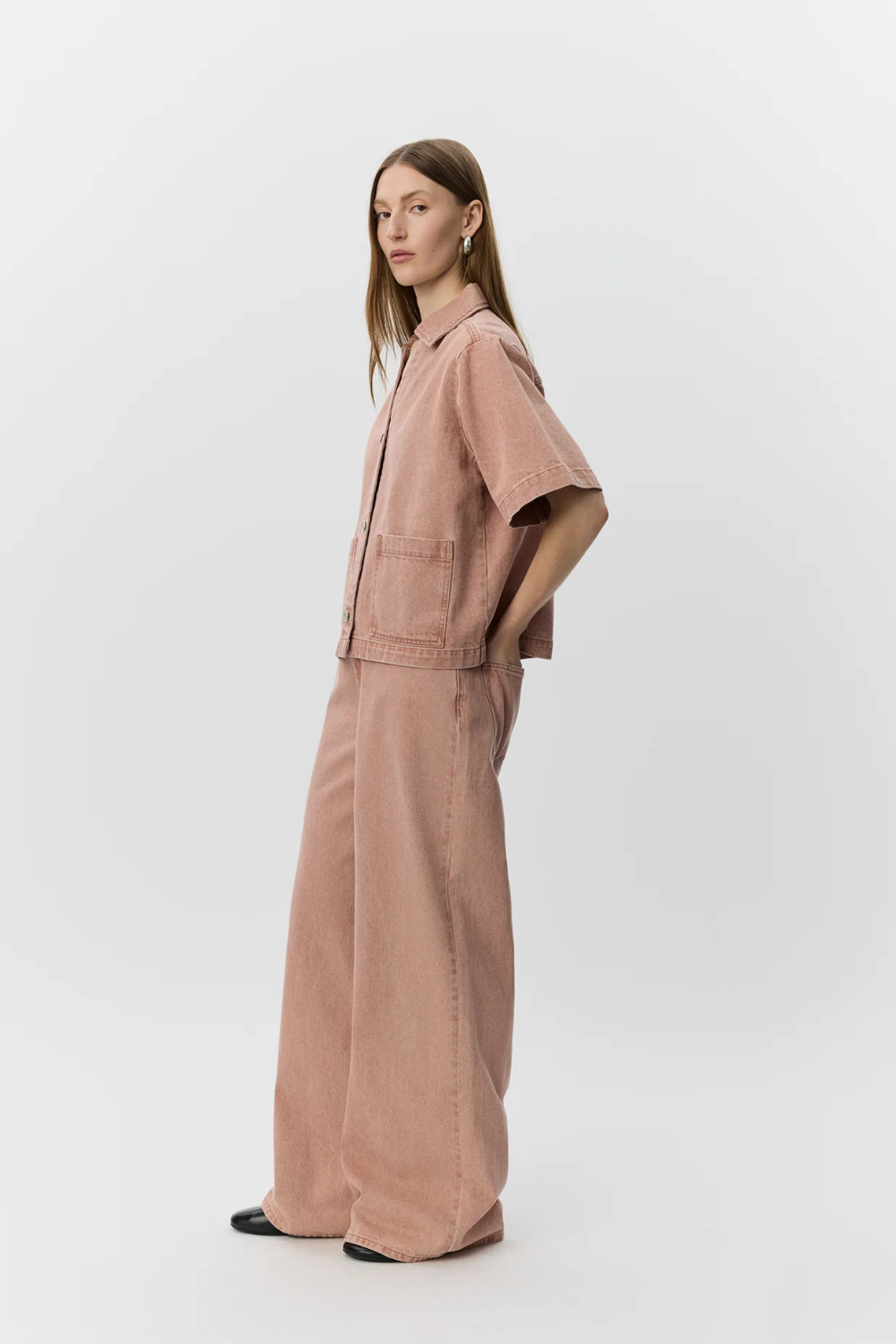 OZZI WIDE LEG JEANS - ROSE DENIM