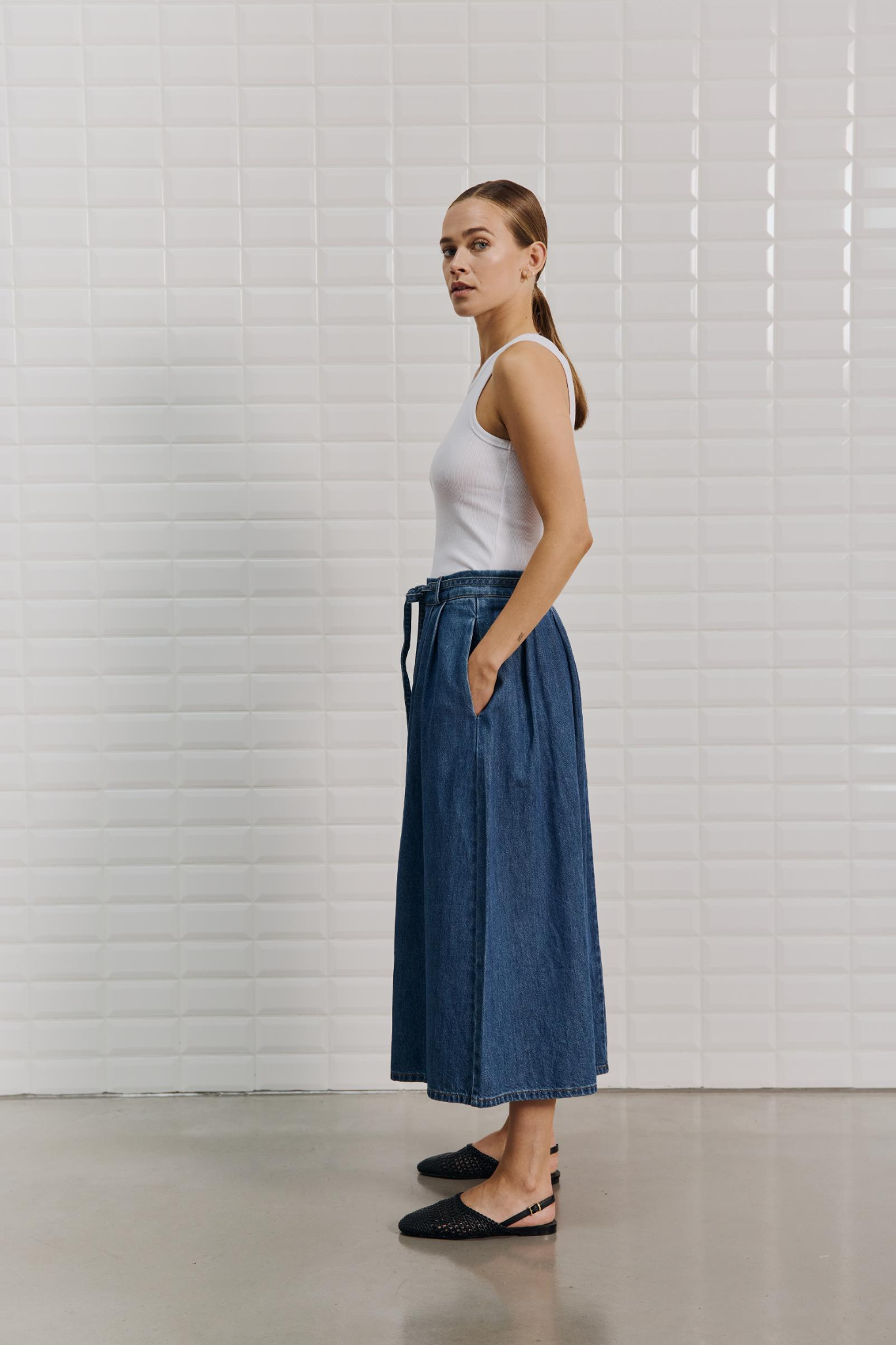 PENELOPE DENIM MAXI SKIRT - INDIGO DAWN