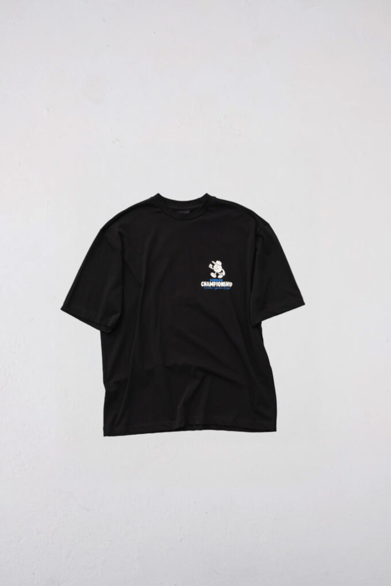 Goodies Sportive championship t-shirt in black. Front flatlay view