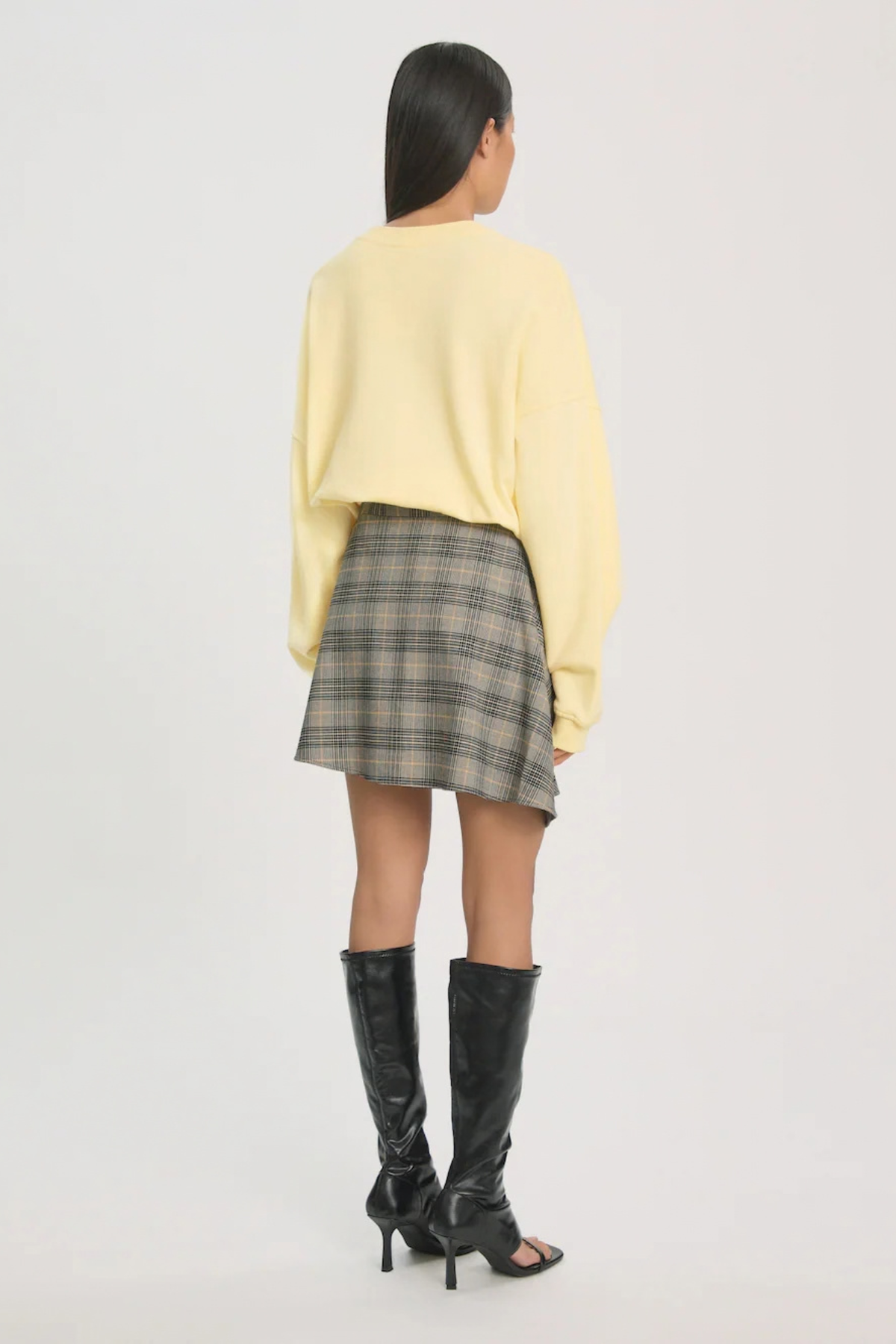 LUDMILA SKIRT - BLACK AND WHITE CHECK