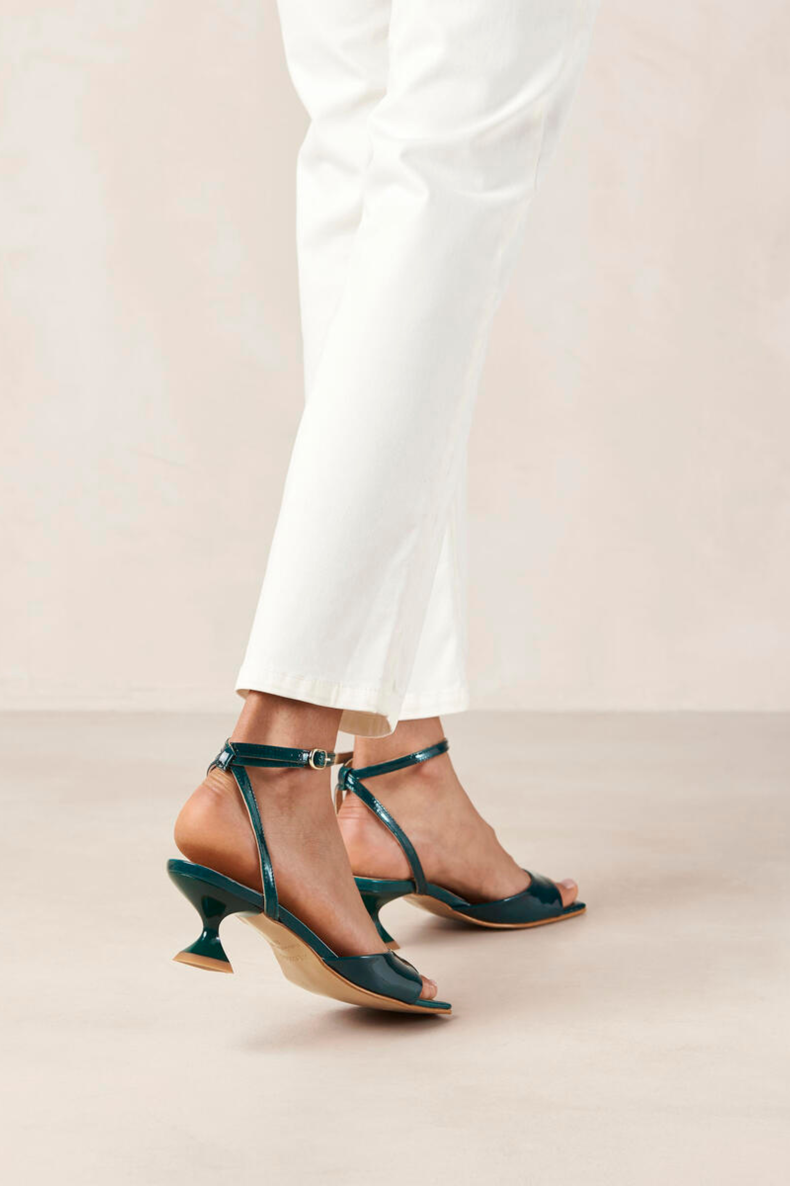 SKYE ONIX LEATHER SANDALS - JADE GREEN