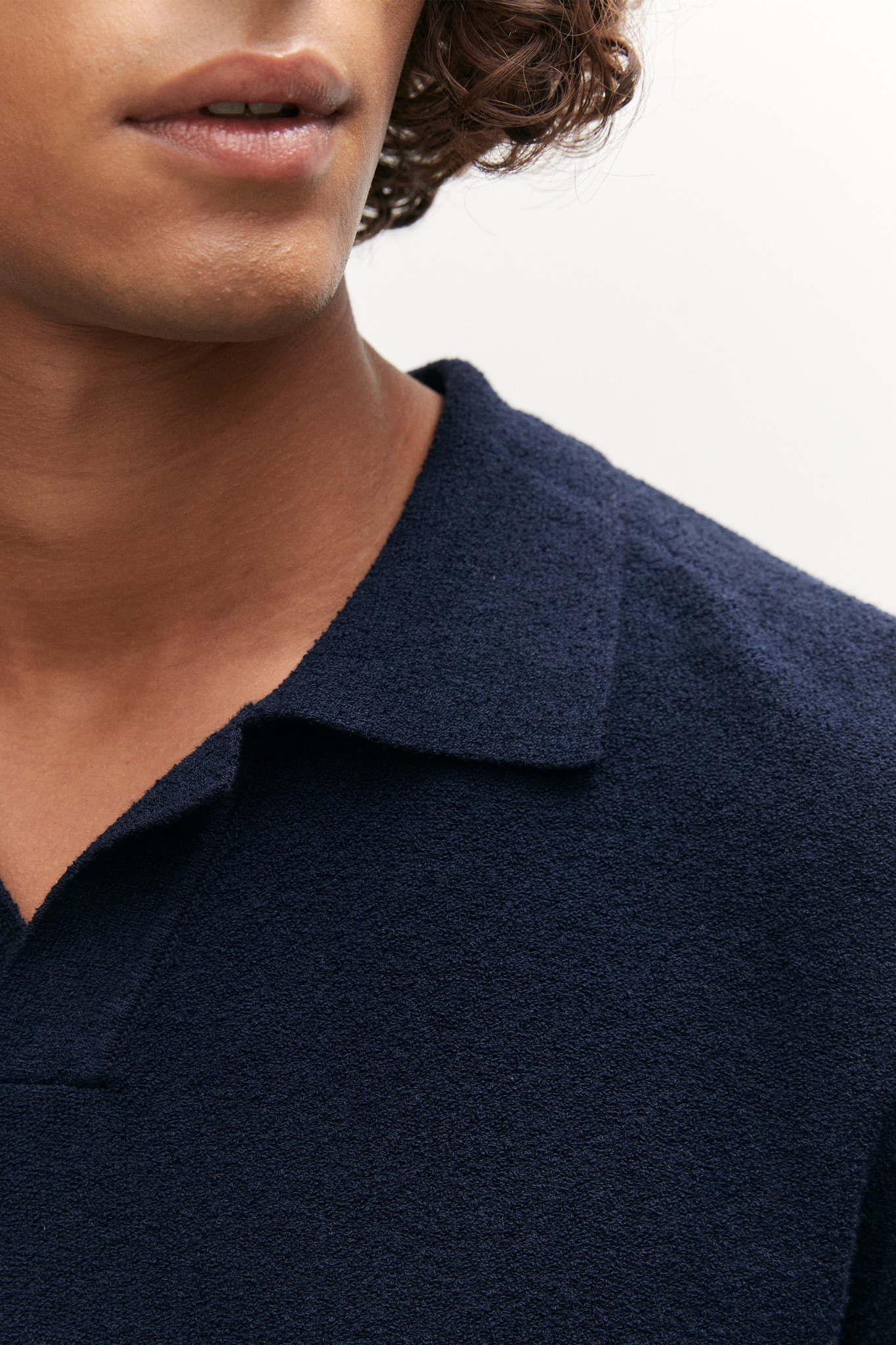 PBOUCLE KNIT POLO  - NAVY