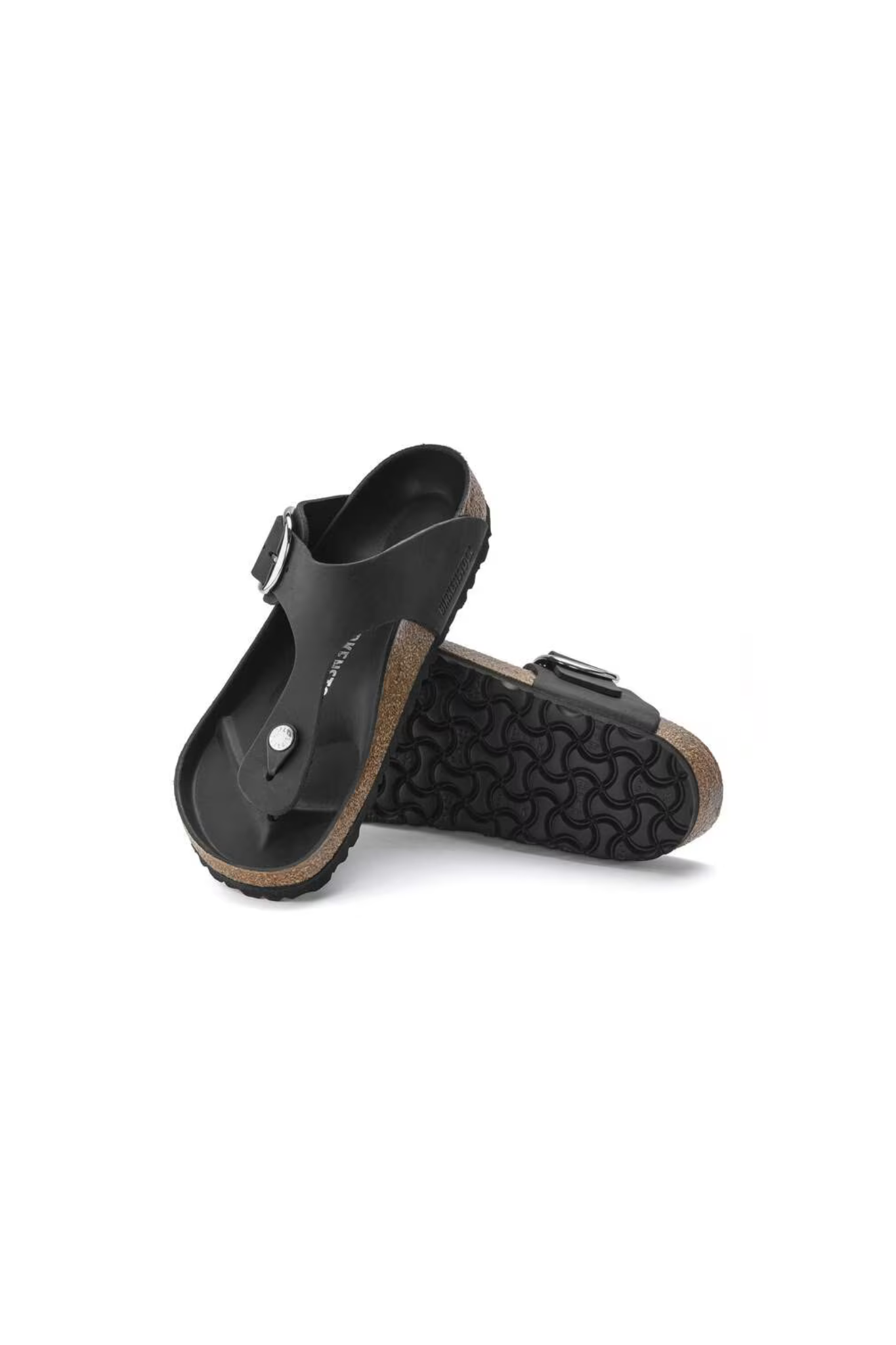 GIZEH BIG BUCKLE WOMEN SANDALS - BLACK