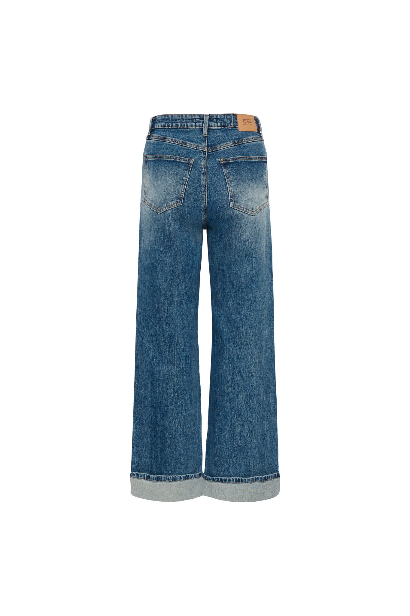 SARA HW WIDE JEANS - WASHED BLUE