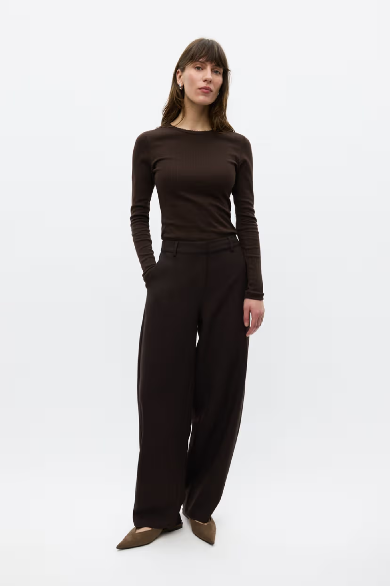 RAYE BUTTON PANTS - CHOCOLATE TORTE