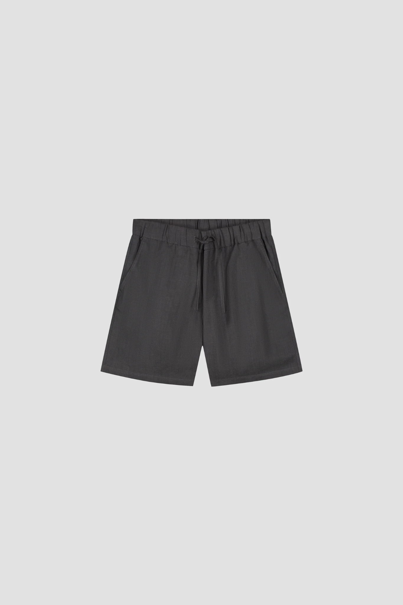 LINEN BLEND SHORT - CHARCOAL