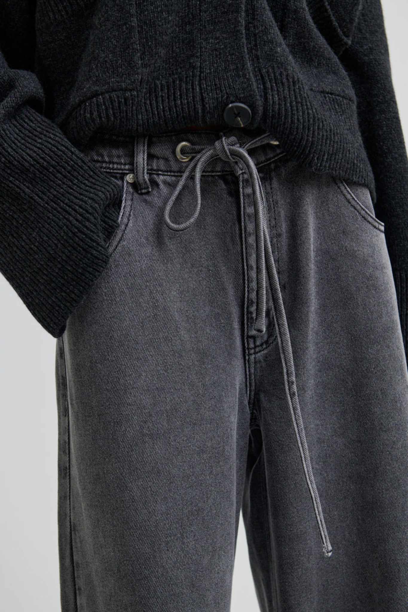 IRVIN DENIM JEANS - DARK GREY
