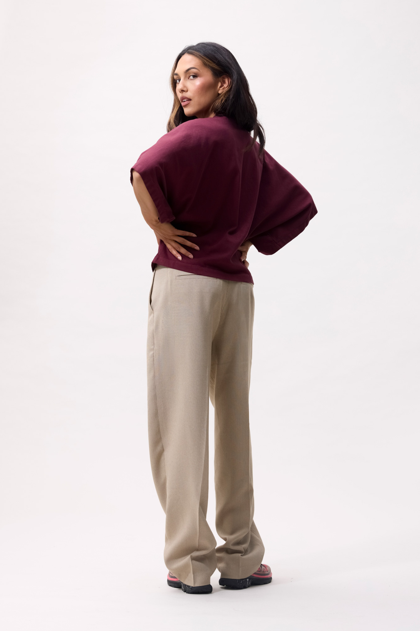 BATSLEEVE T-SHIRT - MERLOT